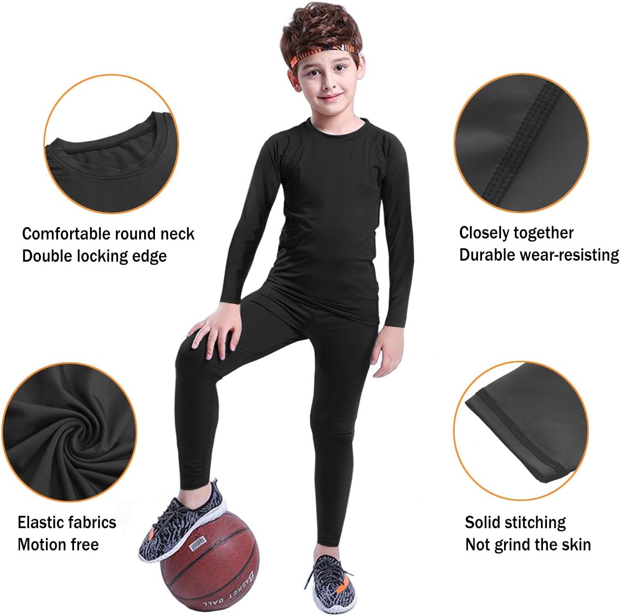 Thumbnail 4 de HOPLYNN Youth Boys' Compression Leggings 85% Polyester
