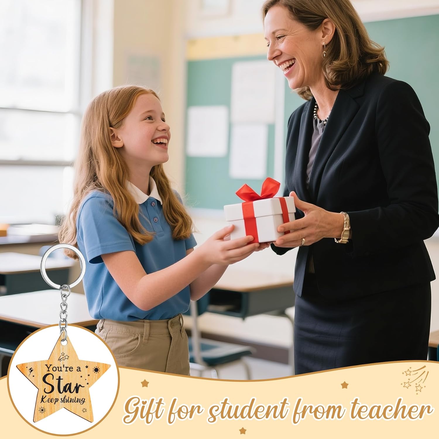 Thumbnail 5 de CSYY 24‑Piece Star Keyring Set: School Leaver Gifts for Pupils (Class of 2026)