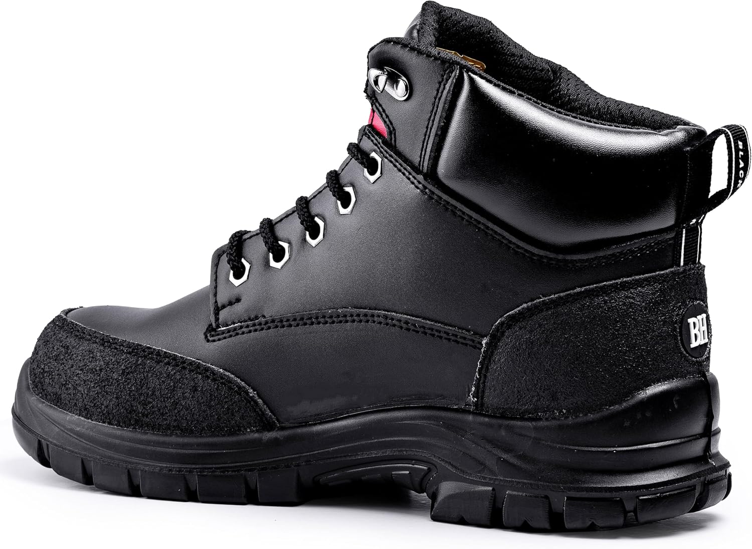 Detalle 2 de Black Hammer Mens Safety Boots Steel Toe Cap S3 SRC Work Shoes Ankle Leather 7700 Black