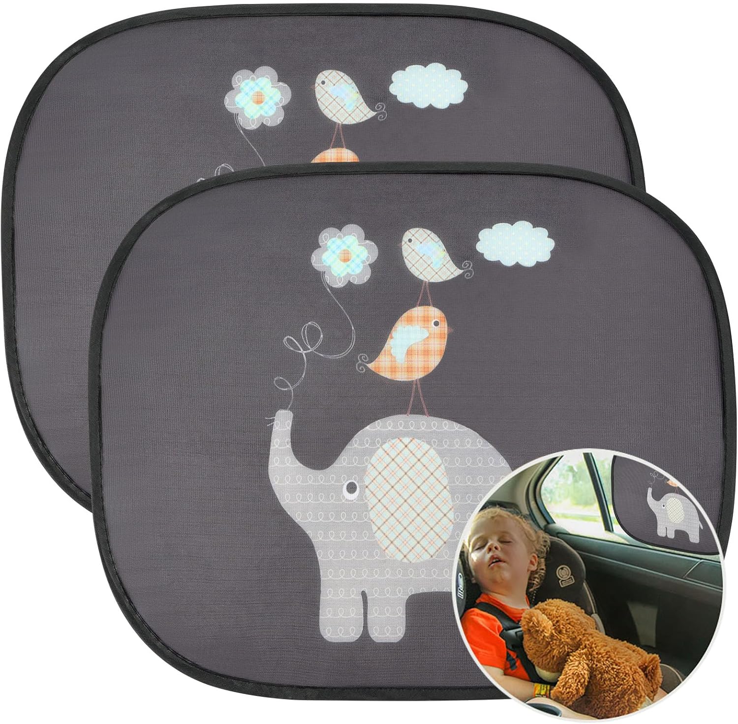 Thumbnail 6 de URAQT 2-Pack Car Sun Shade for Baby, static cling side window UV sun visor (44 × 36cm)