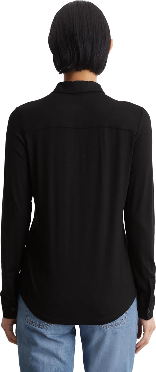 Thumbnail 2 de Marc O'Polo Damen Jerseybluse mit Stretch-Anteil und Spitzkragen