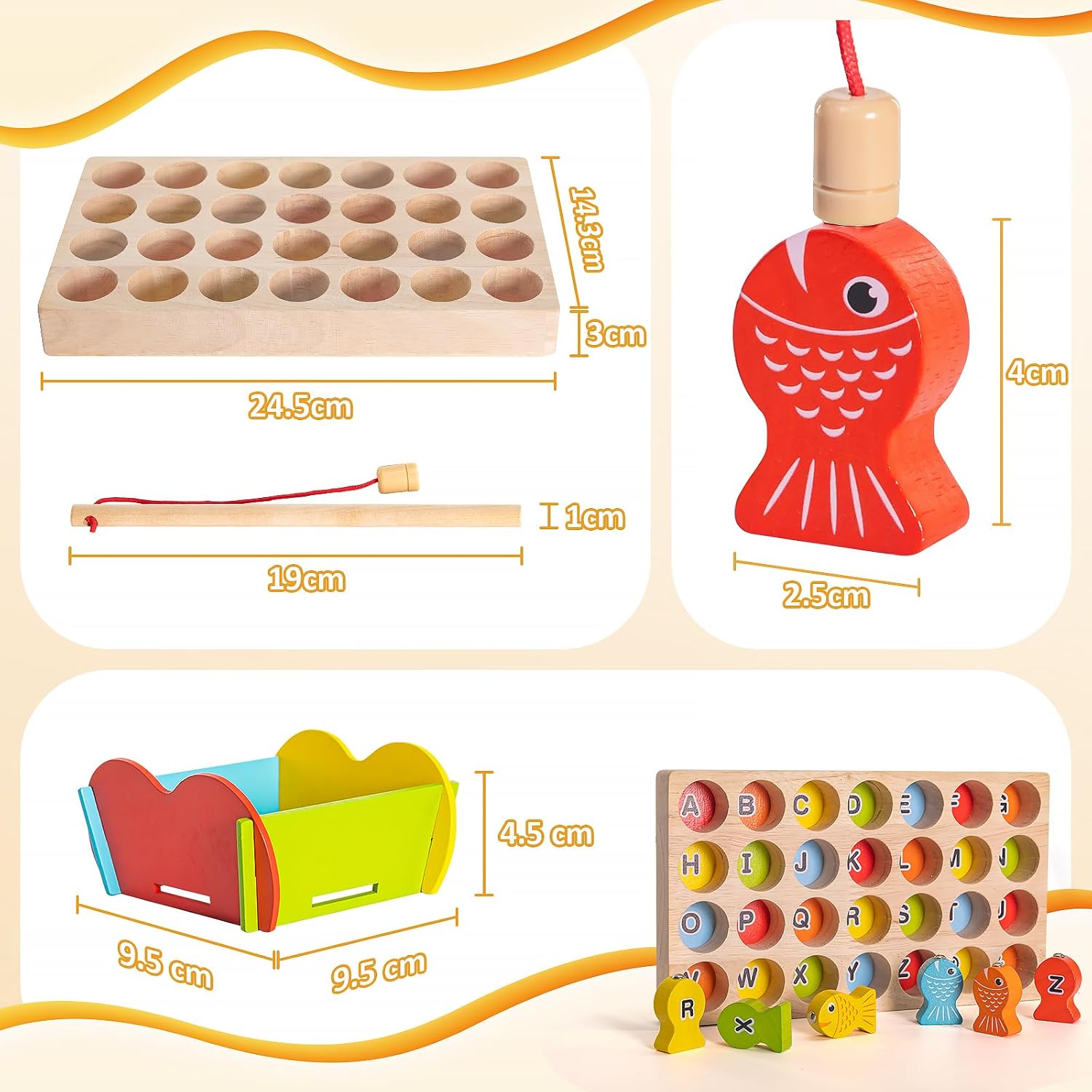 Thumbnail 6 de Wooden Magnetic Fishing Game for Kids