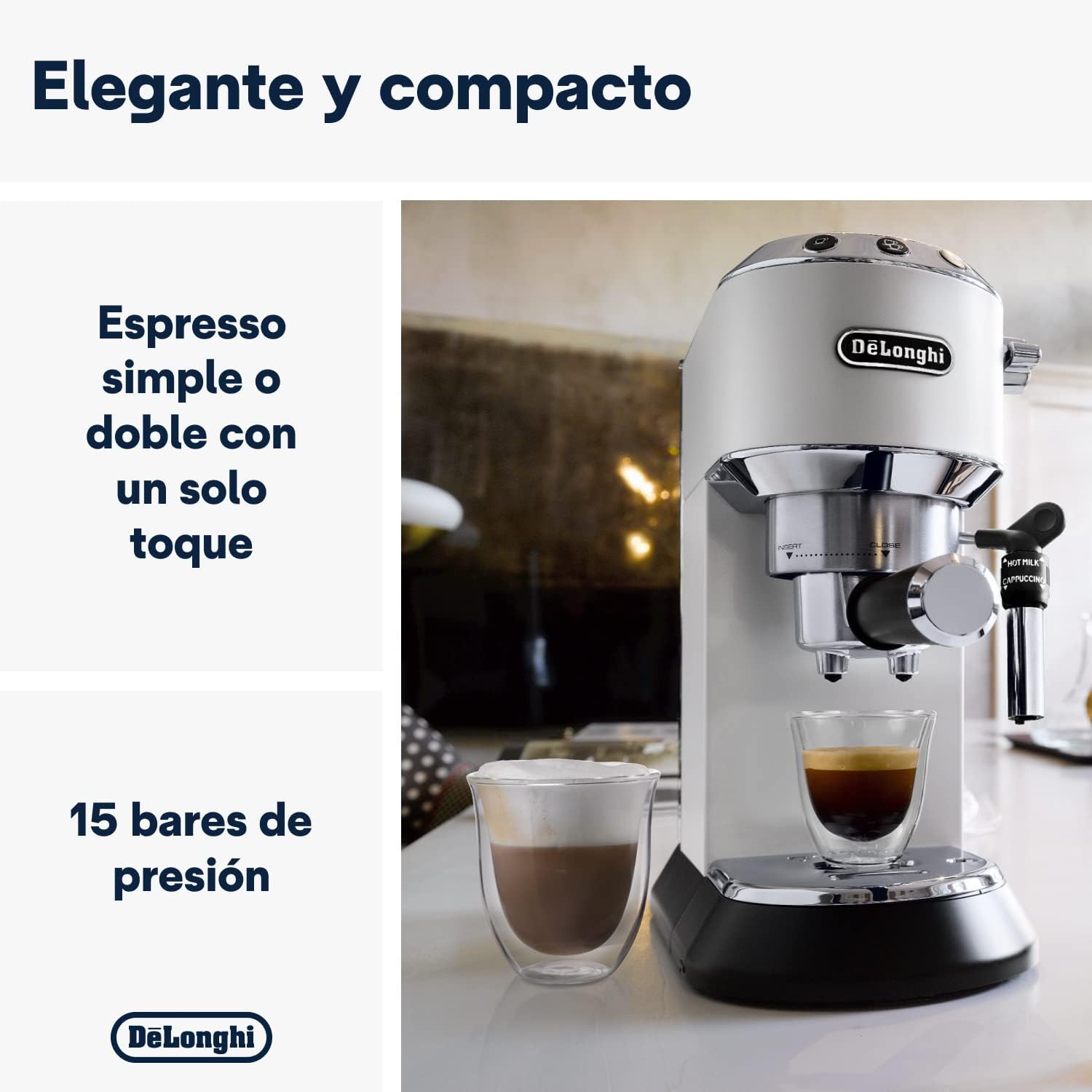 Thumbnail 1 de De'Longhi Dedica EC685.W - Cafetera Espresso y Cappuccino