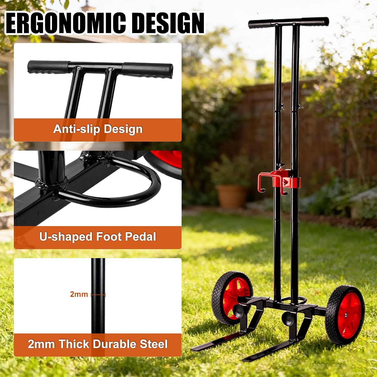 Detalle de ZT-HPTC Plant Caddy with Wheels, 175 lb Capacity, Adjustable Arms