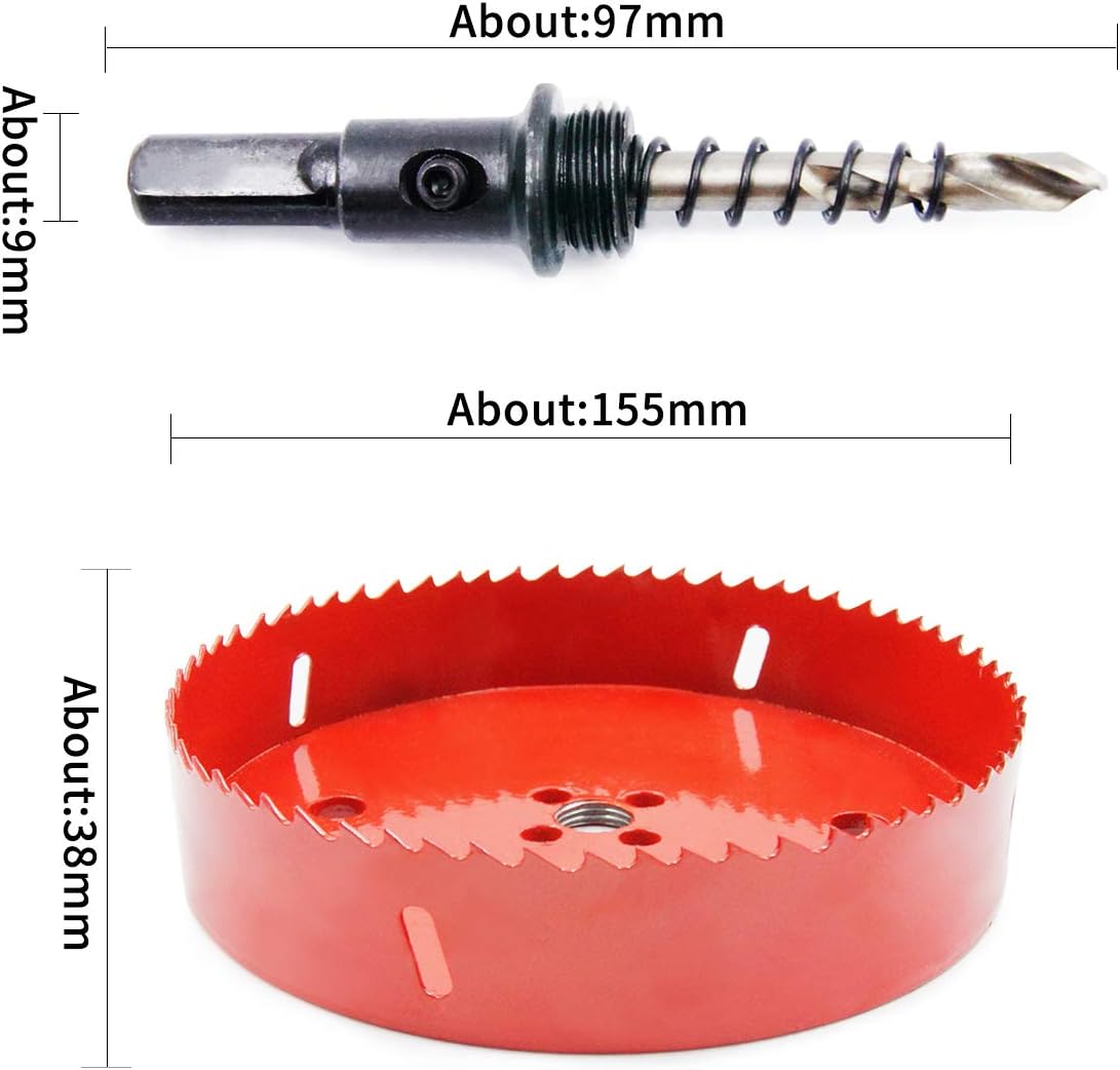 Thumbnail 2 de Laiwei 155 mm Lochsäge mit HSS-Bimetall (M42) und Zentrierbohrer für Holz und Metall – 6-1/8