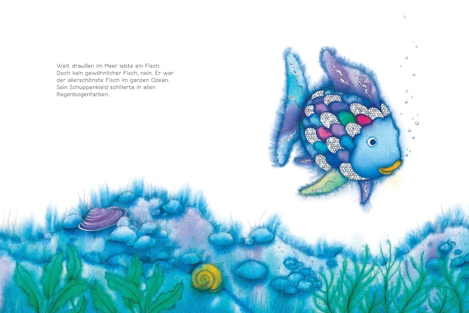 Detalle 1 de Der Regenbogenfisch und seine Freunde – barnbok för läsare från 4 år