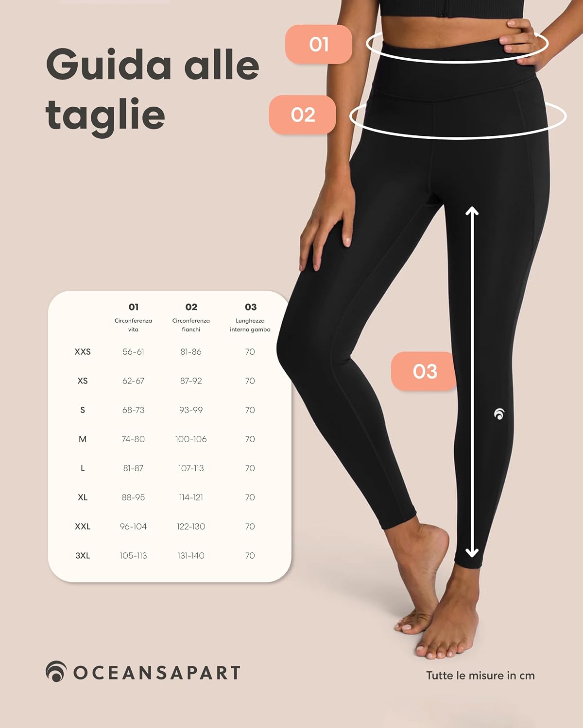 Thumbnail 6 de Oceansapart Soho LeggingsSportivi Donna con Tasche Laterali e Vita Alta