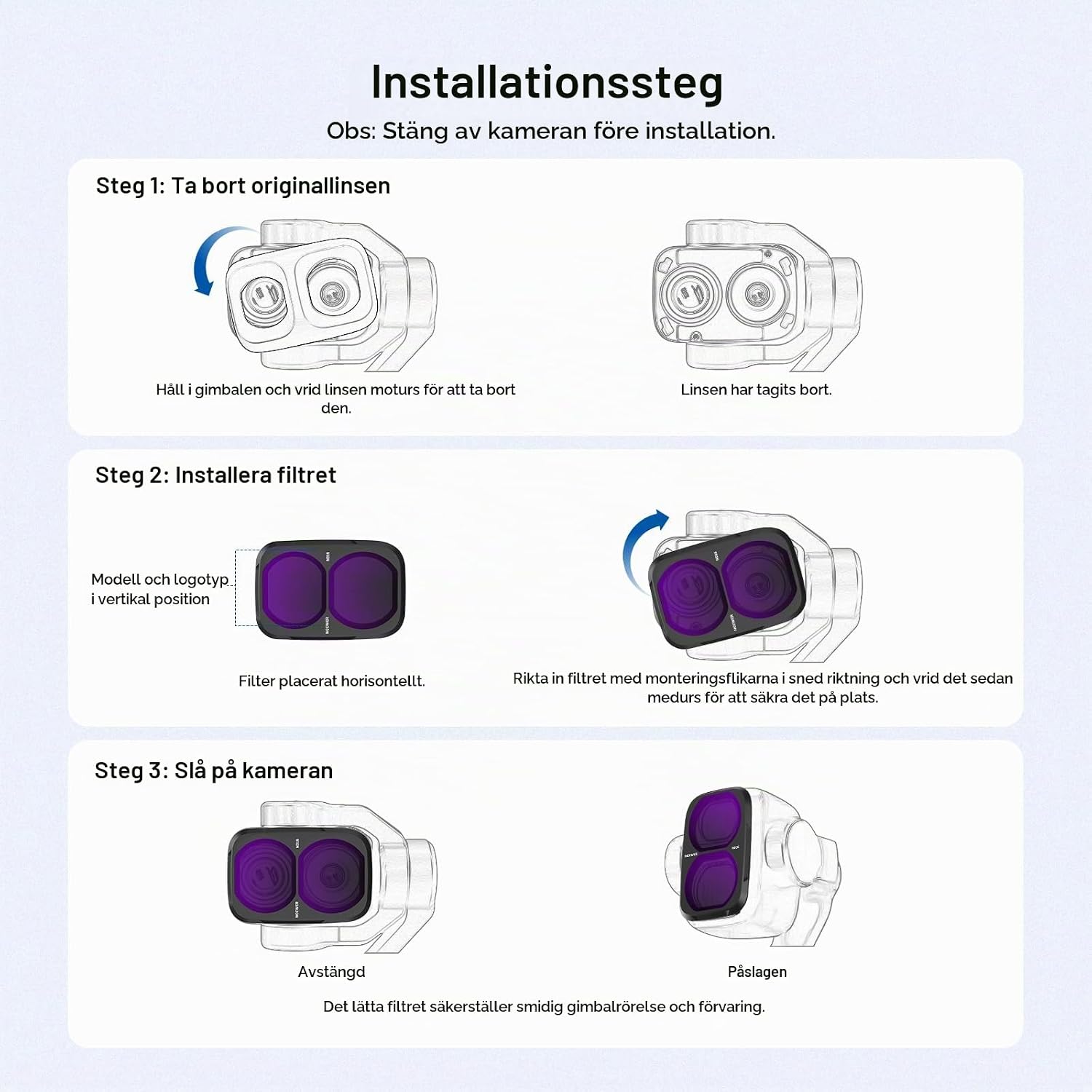 Thumbnail 6 de NEEWER ND-filterset för DJI Osmo Pocket 4P med ND8, ND16, ND32 och ND64