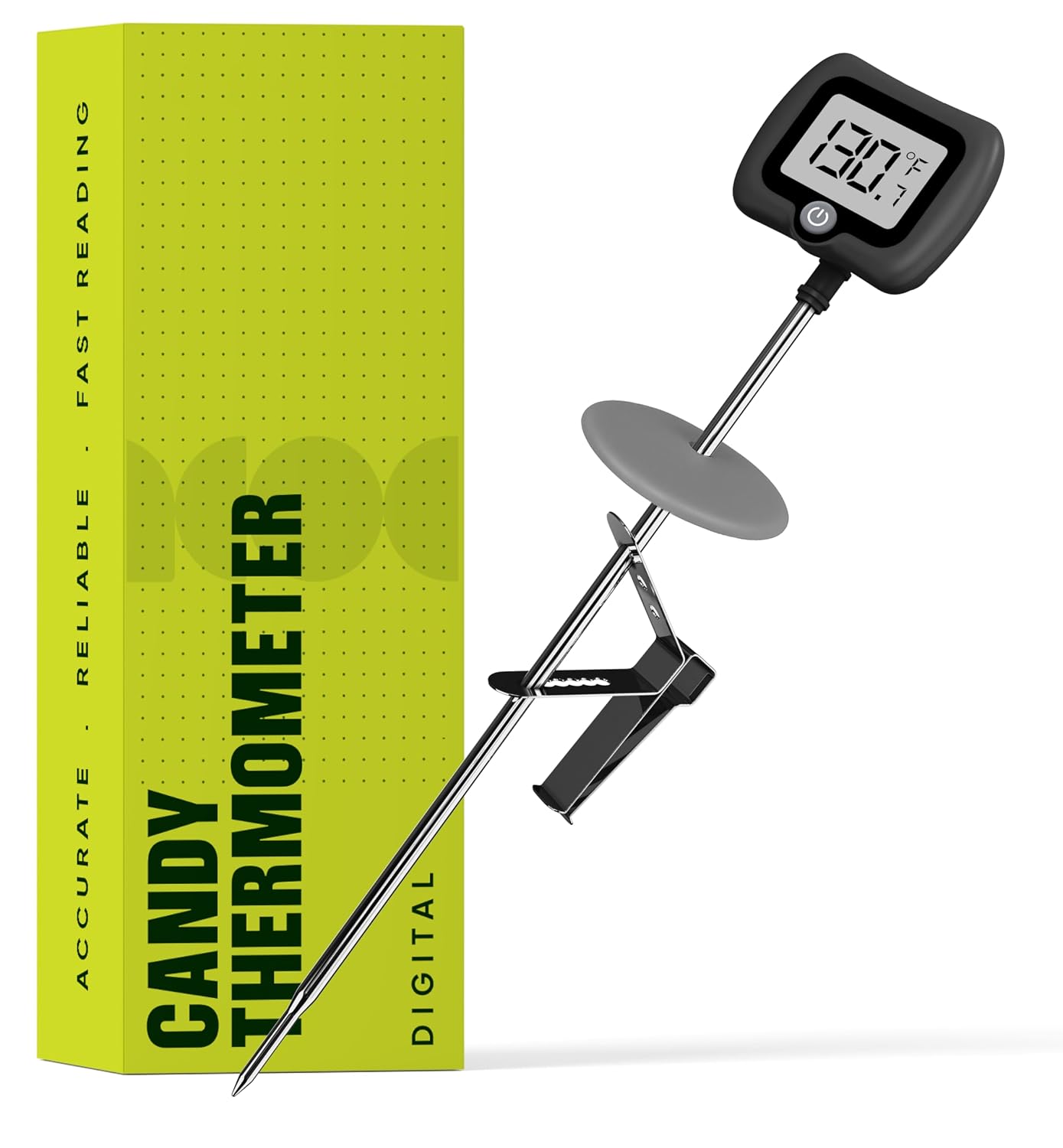 Detalle de Craft911 DT105 Digital Candy Thermometer with Pot Clip and 10-Inch Stainless Steel Probe