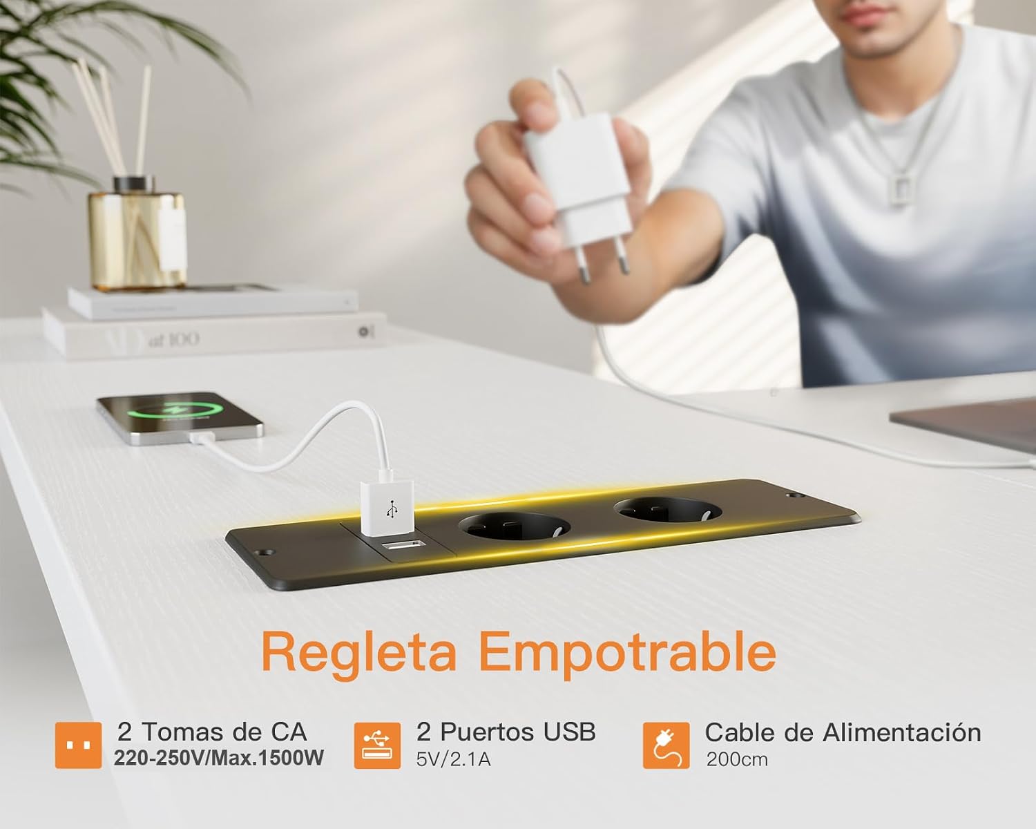 Detalle 2 de Coleshome ZJZ-ZX2C hörnskrivbord 140 × 80 cm med förvaring och USB-portar
