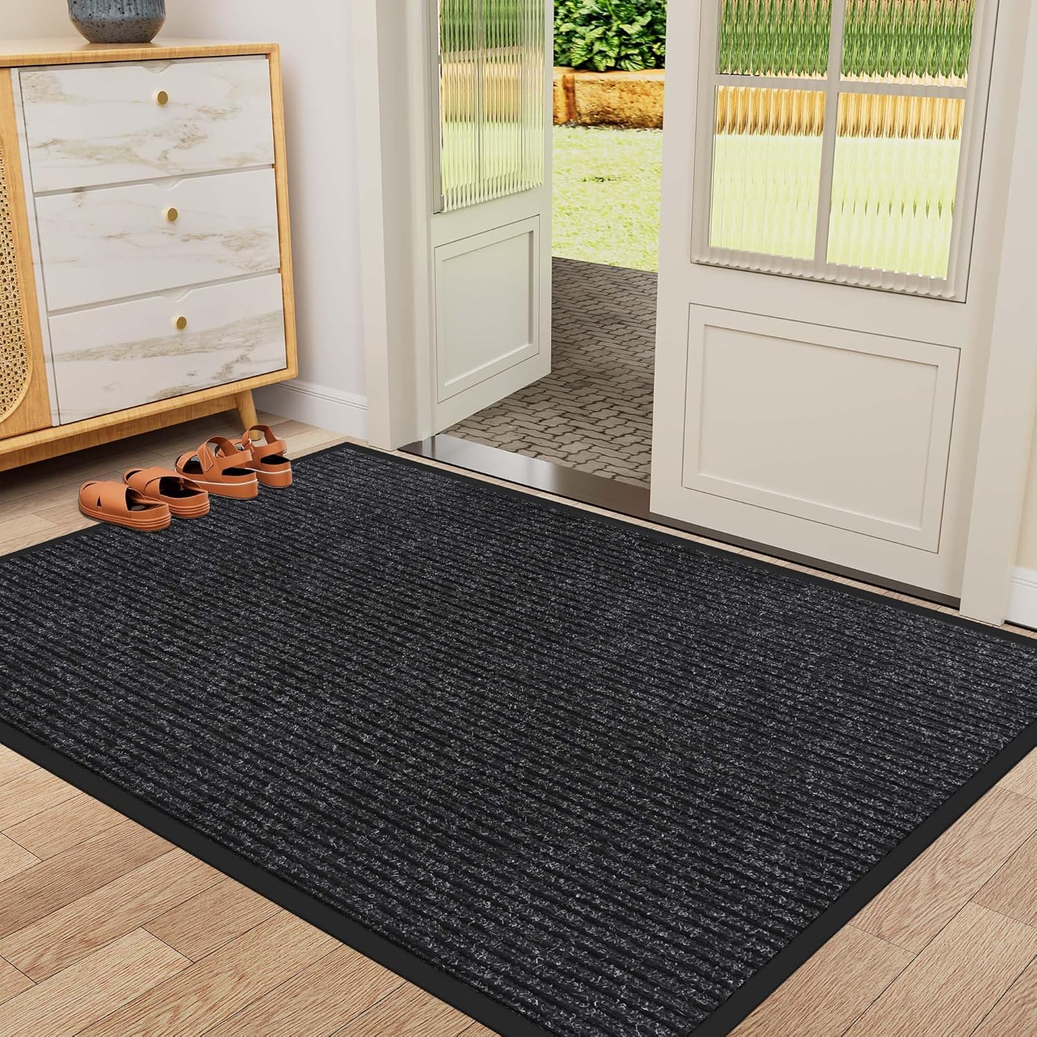 Thumbnail 6 de HOMEK Paillasson d’extérieur pour entrée 60 x 180 cm noir – grand tapis anti-boue et anti-humidité