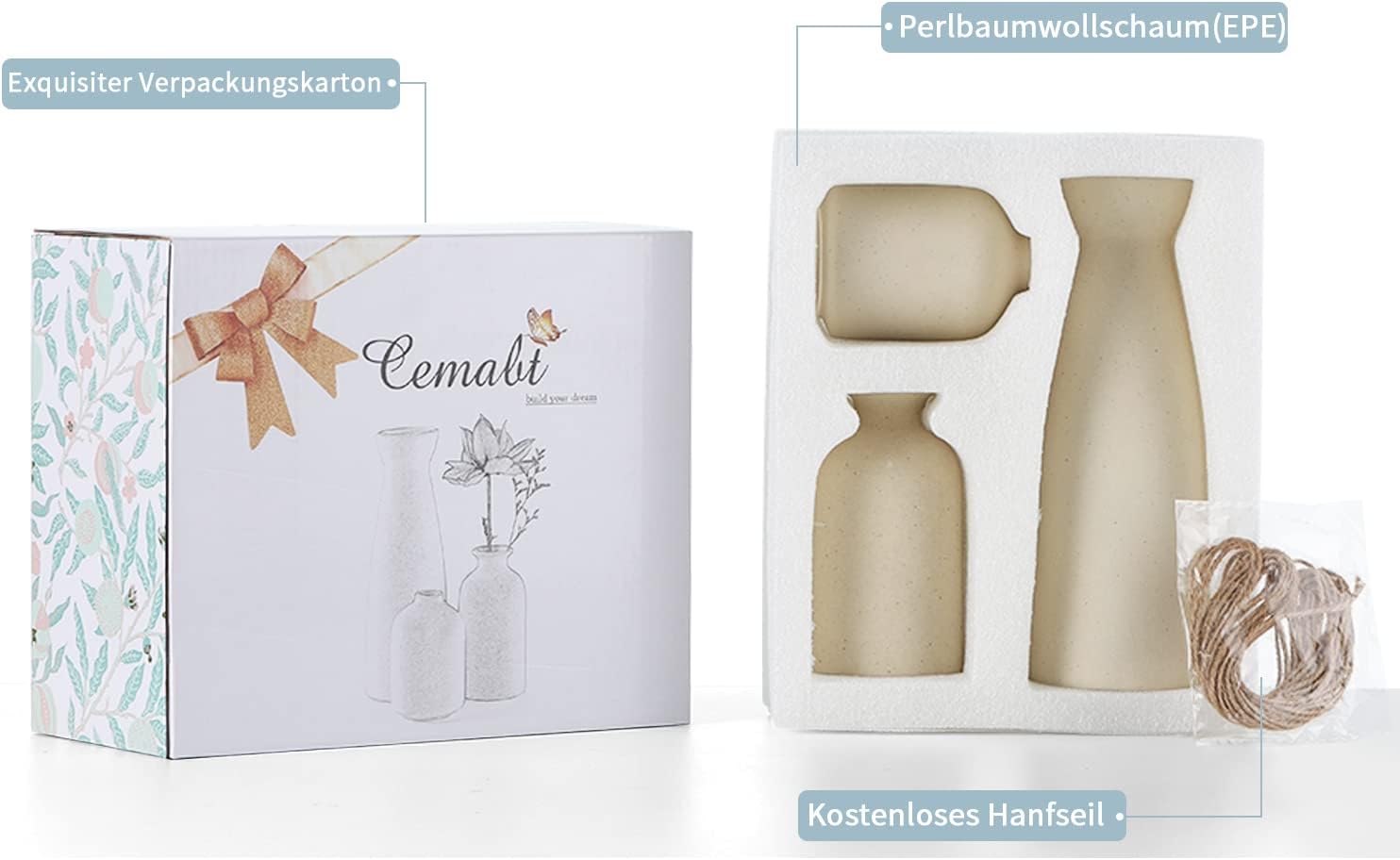 Thumbnail 4 de CEMABT Ceramic Vase Set 3 vases déco 🏺