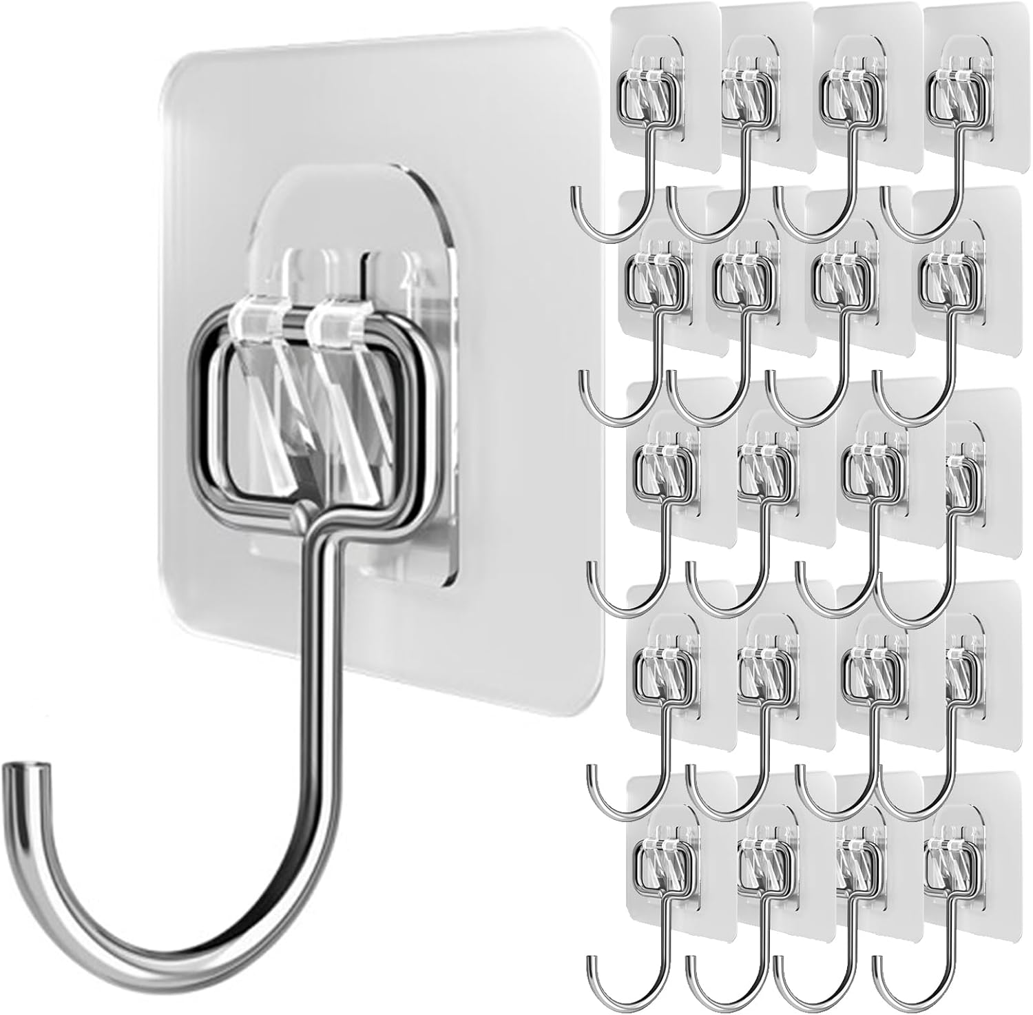 Detalle de Barbunos Coniglio Heavy-Duty Adhesive Hooks, 20-Pack, 44 lb Capacity