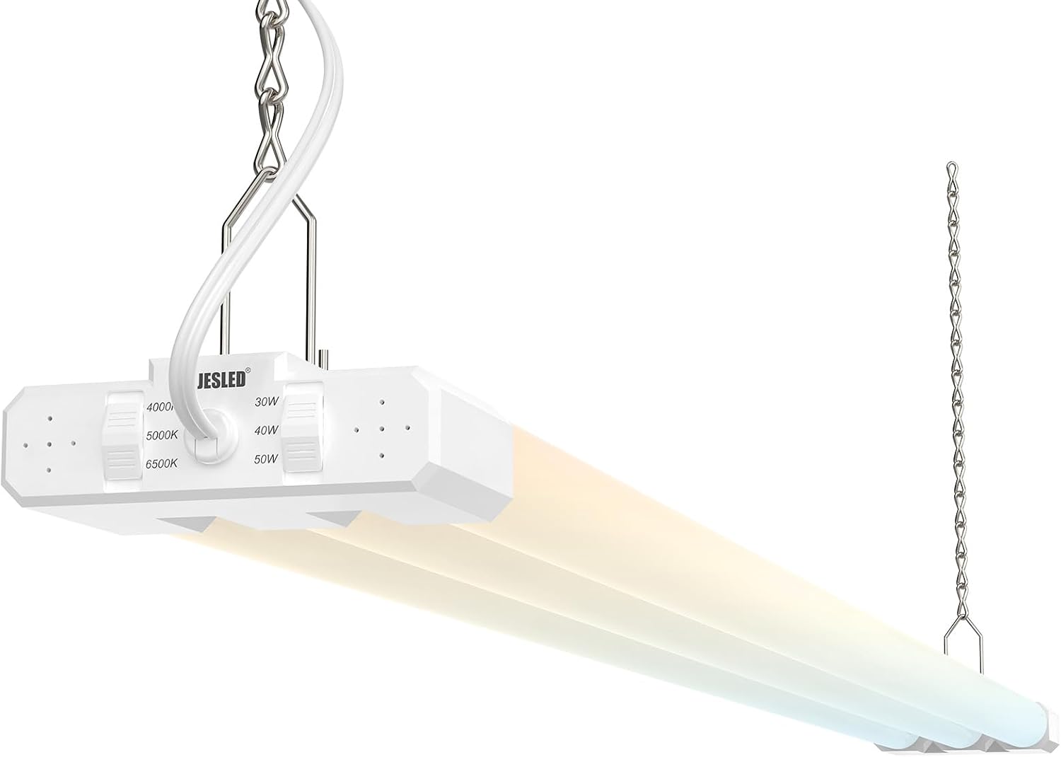 Detalle de JESLED LED Shop Light 4 ft, 3CCT and 3 selectable wattages, 7,500 lm