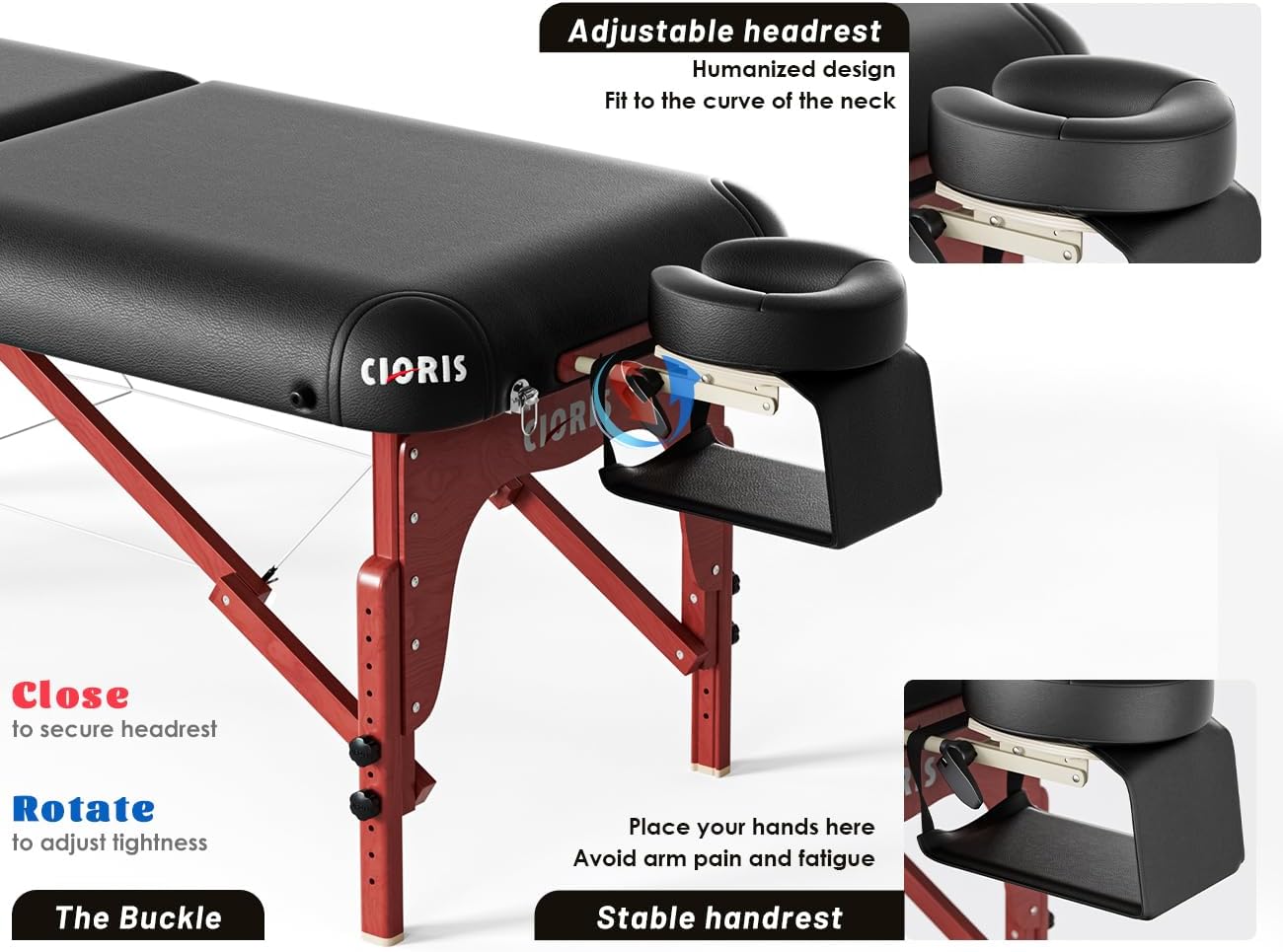Detalle de CLORIS 84" Luxury Massage Table 1500 lbs capacity