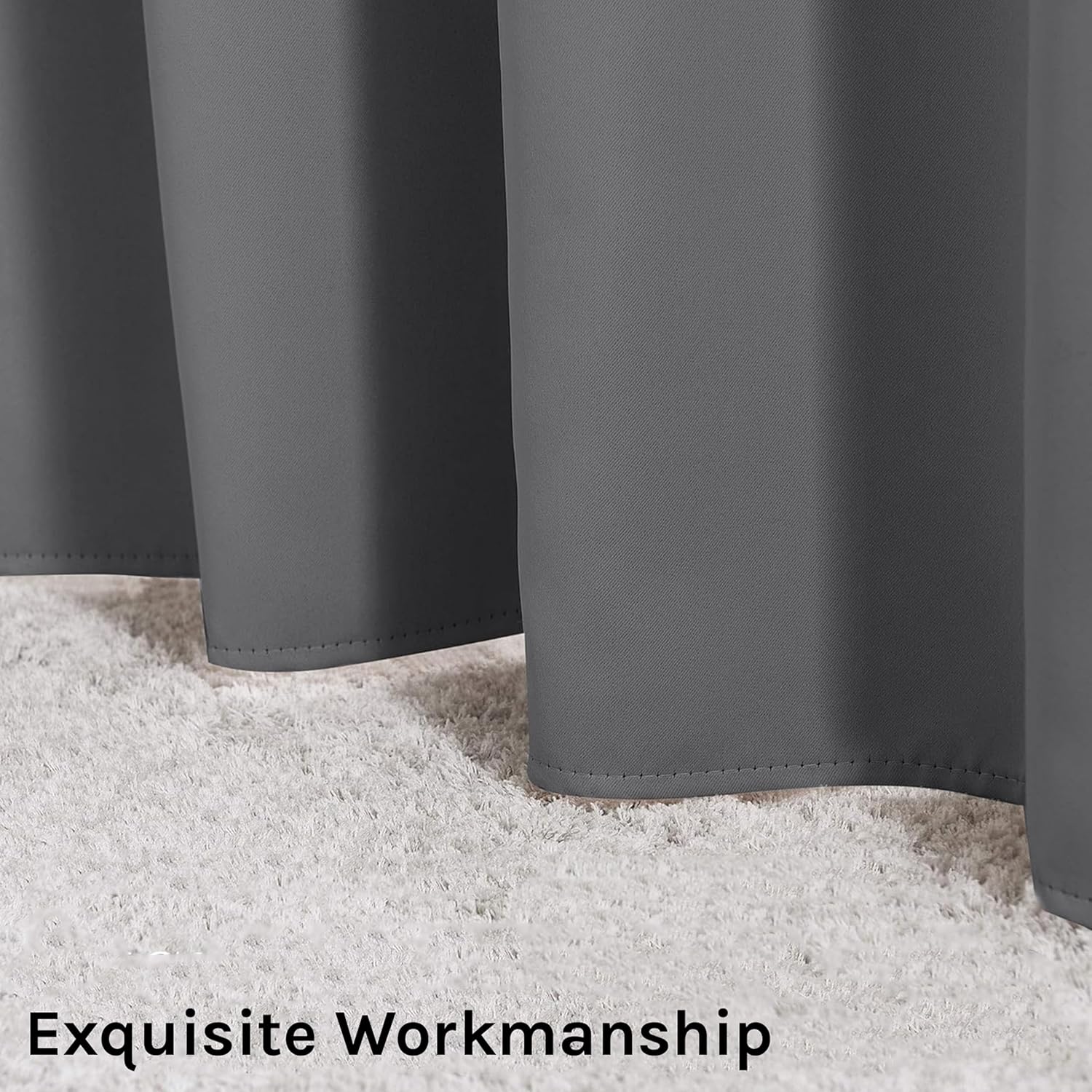 Thumbnail 5 de My home store Charcoal Blackout Curtains – 2 Panels, 90" x 72", Eyelet, Thermal Insulated