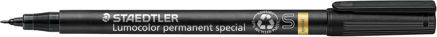 Detalle 2 de Staedtler Lumocolor Lot de 10 Feutres permanents Noir – pour surfaces variées