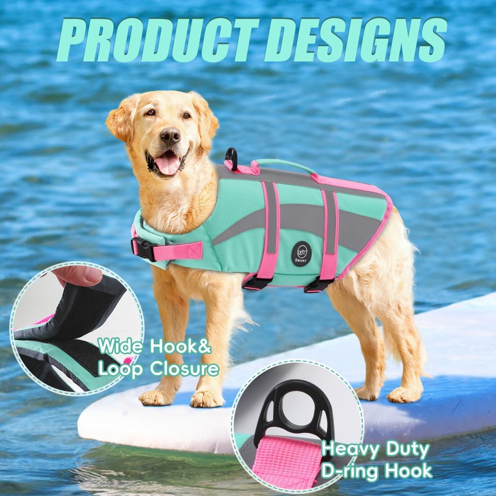 Detalle de EMUST Dog Life Vests: Adjustable XS Flotation Jacket for Small Dogs with Enhanced Buoyancy