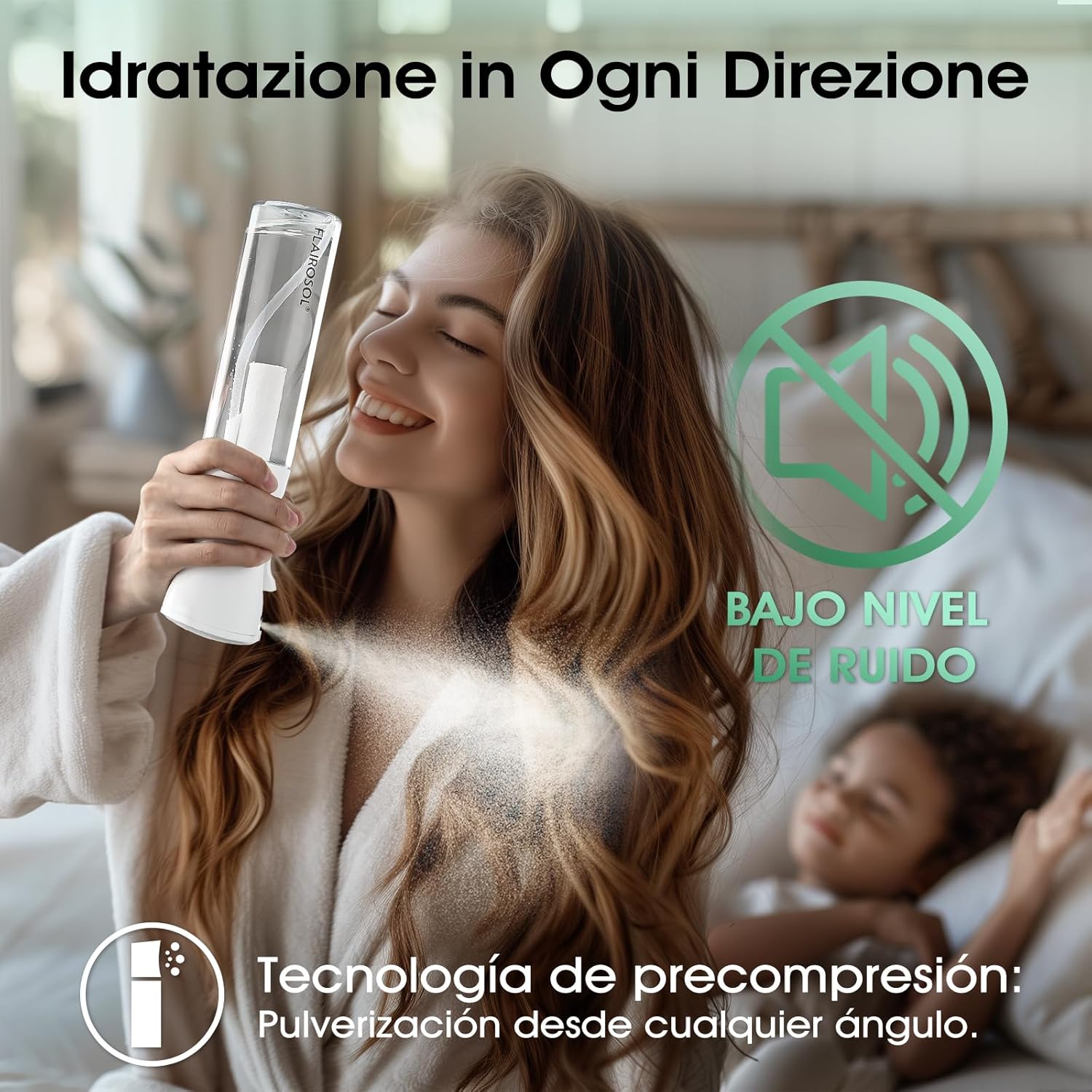 Detalle 2 de FLAIROSOL Flacone Spray Nebulizzatore 300 ml: nebbia ultra-fine per capelli e uso domestico