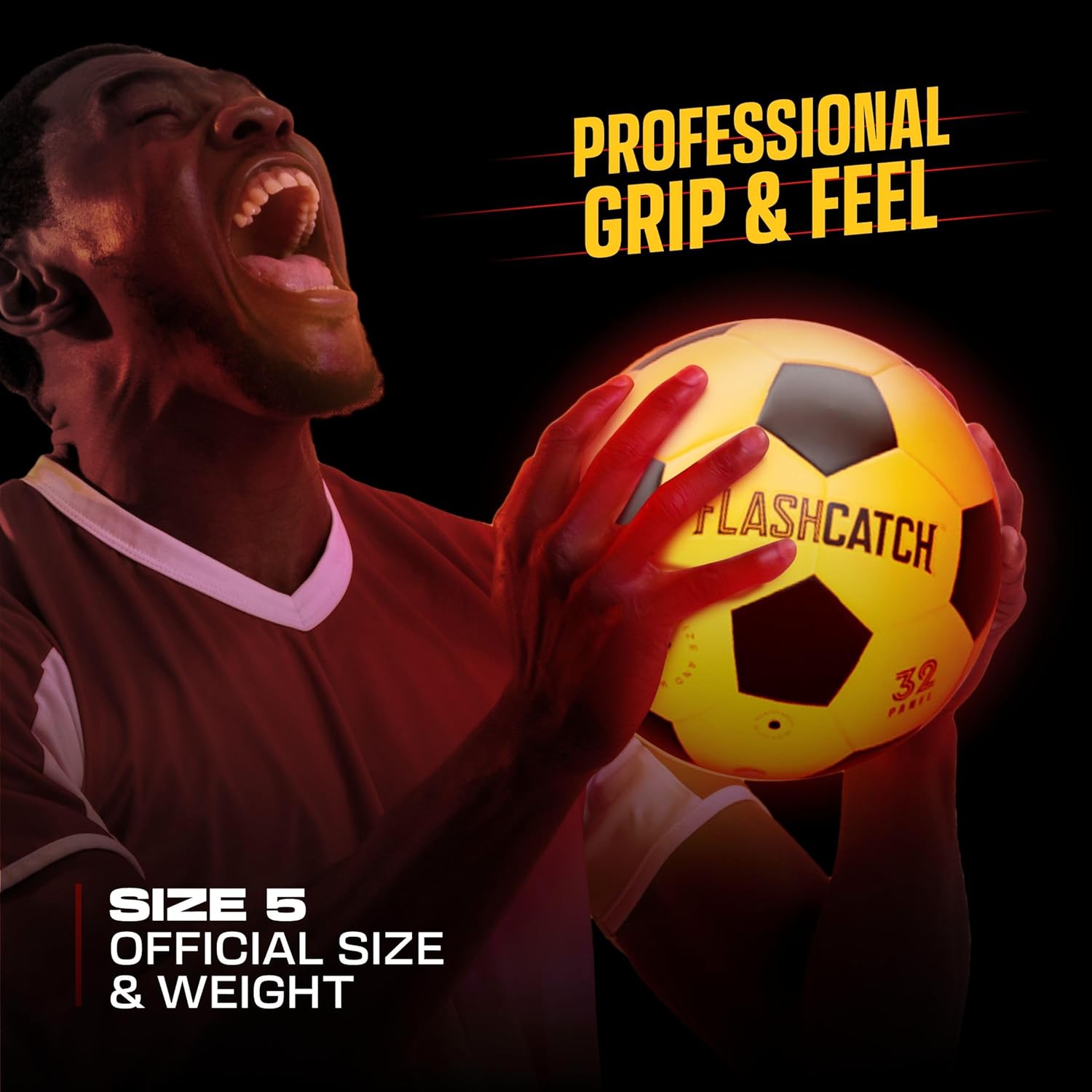 Thumbnail 2 de FlashCatch Light Up Soccer Ball (Glow in the Dark) — Size 5 LED Night-Play Ball for Ages 8–15+