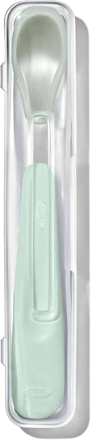 Detalle de OXO Tot 61162400 離乳食スプーン ケース付き シリコン製・食洗機対応
