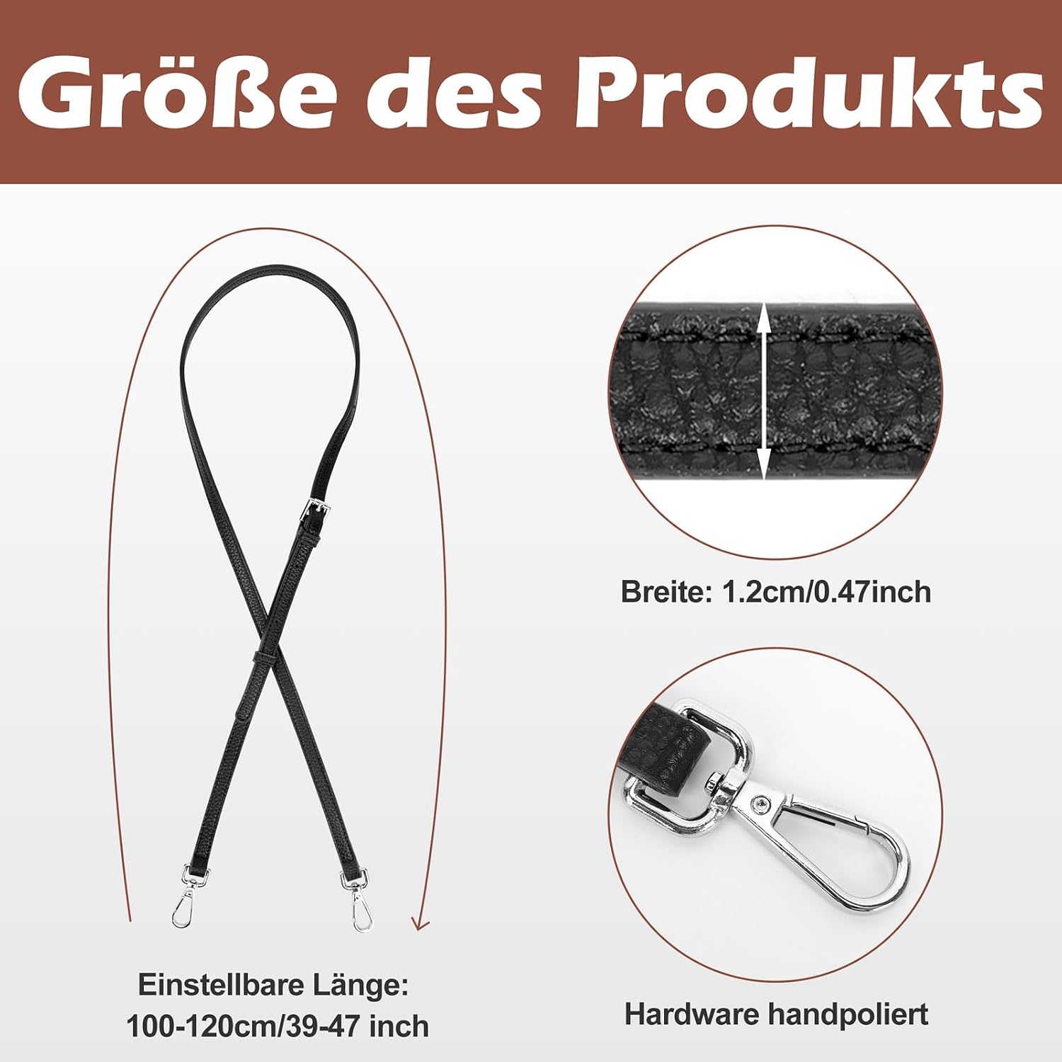 Detalle 2 de Longchamp Leder Schultergurt mit Einstelllänge