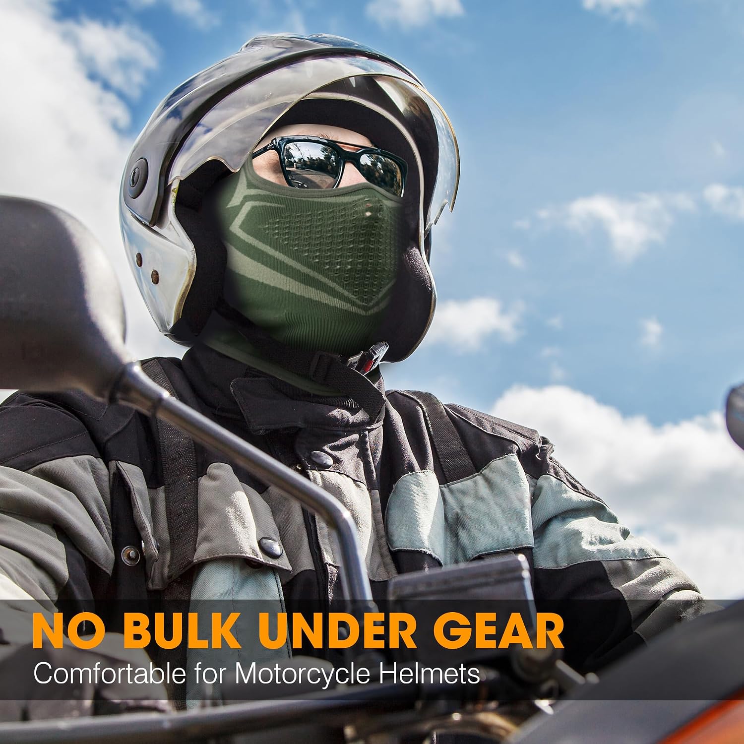 Detalle de WTACTFUL ademende bivakmuts voor onder de motorhelm, polyester-elastaan