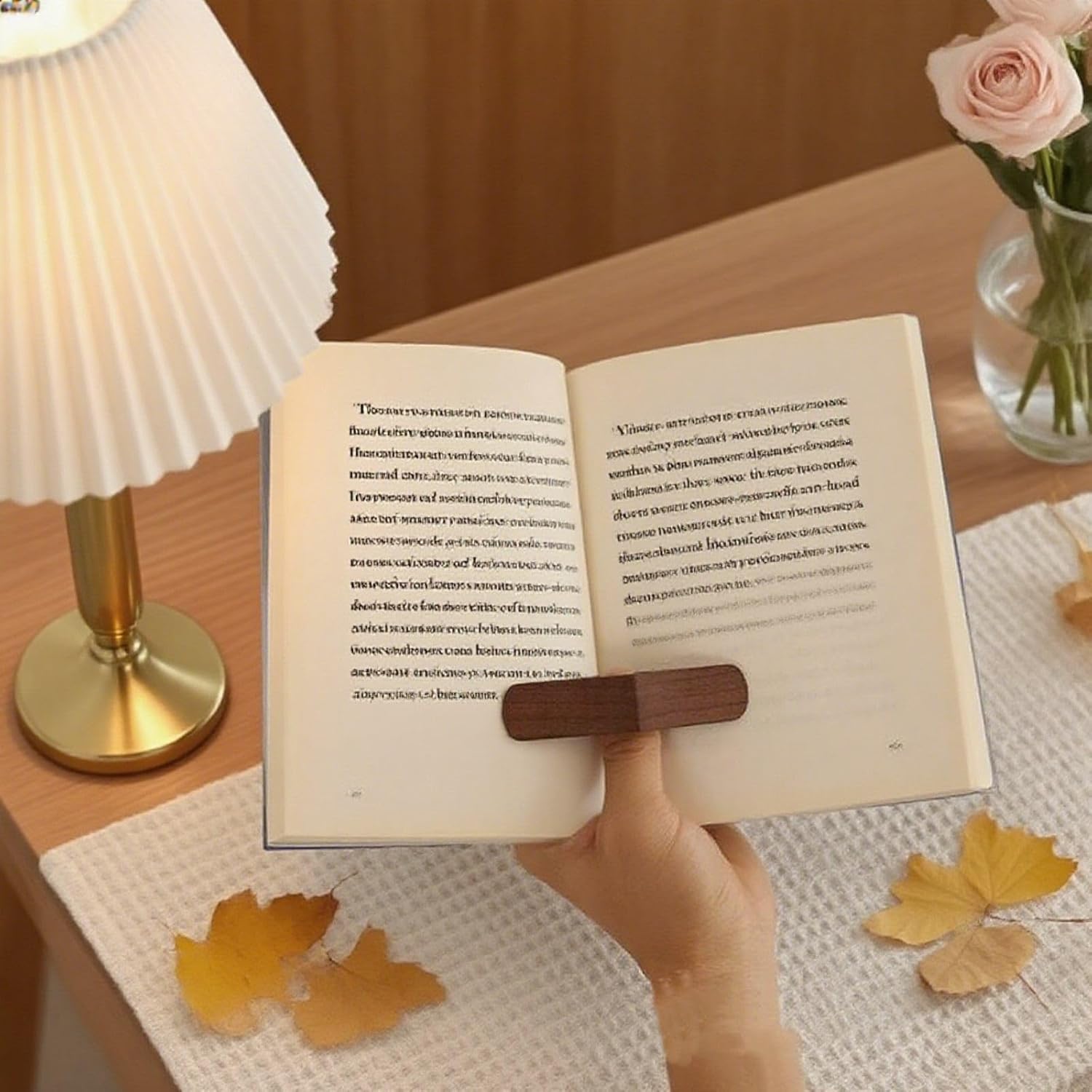 Thumbnail 3 de Handmade Walnut Page Holder Thumb Ring Book Holder – wooden hand grip for one-handed reading in bed