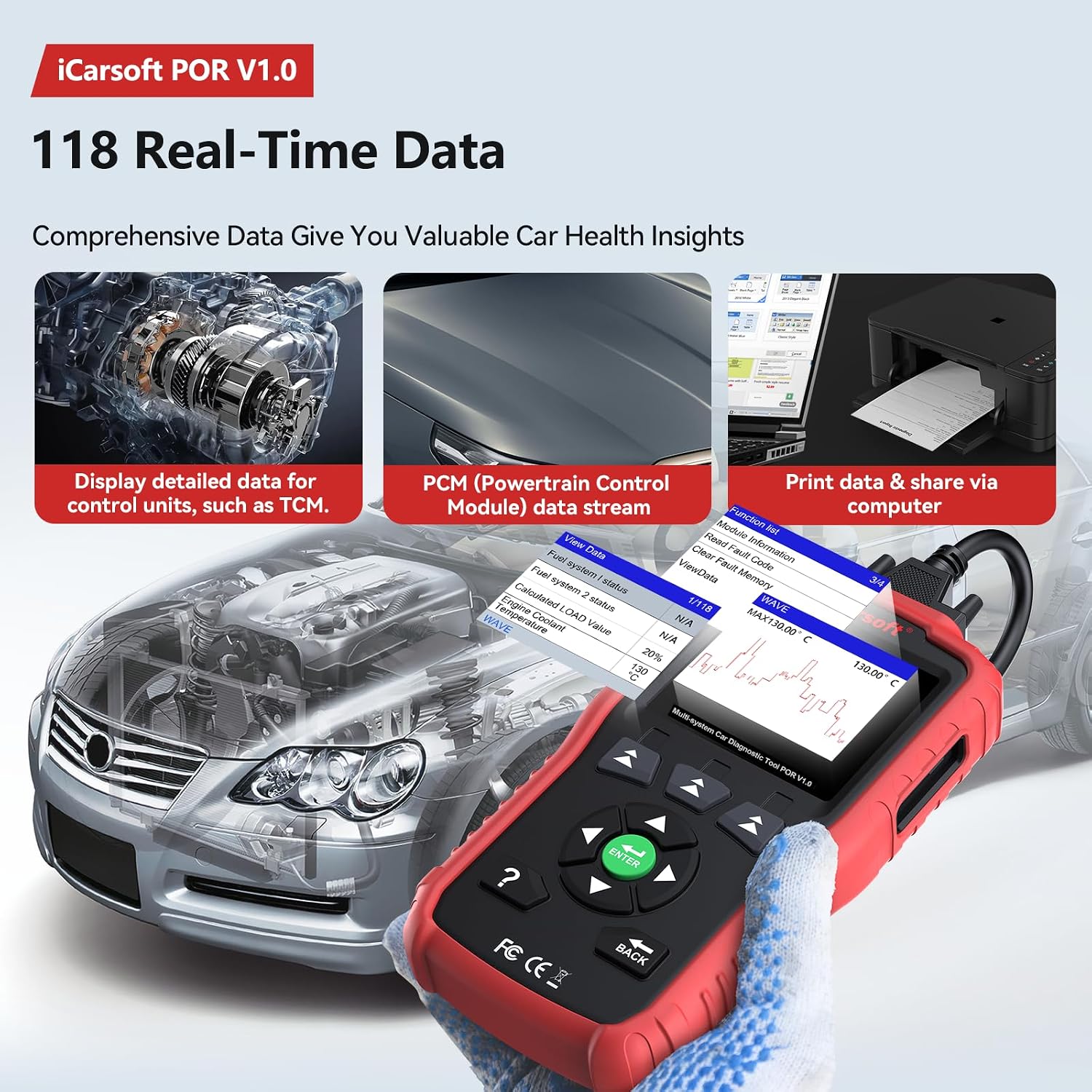Thumbnail 6 de iCarsoft OBD2 Scanner for Porsche – Full System POR V1.0