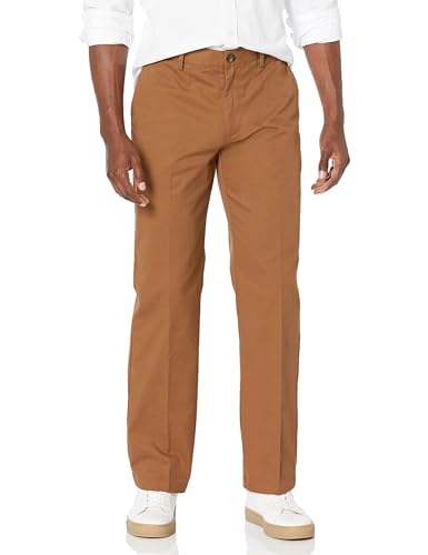 Detalle de Amazon Essentials Men's Classic-Fit Wrinkle-Resistant Chino Trousers, Dark Khaki Brown, 40W/32L