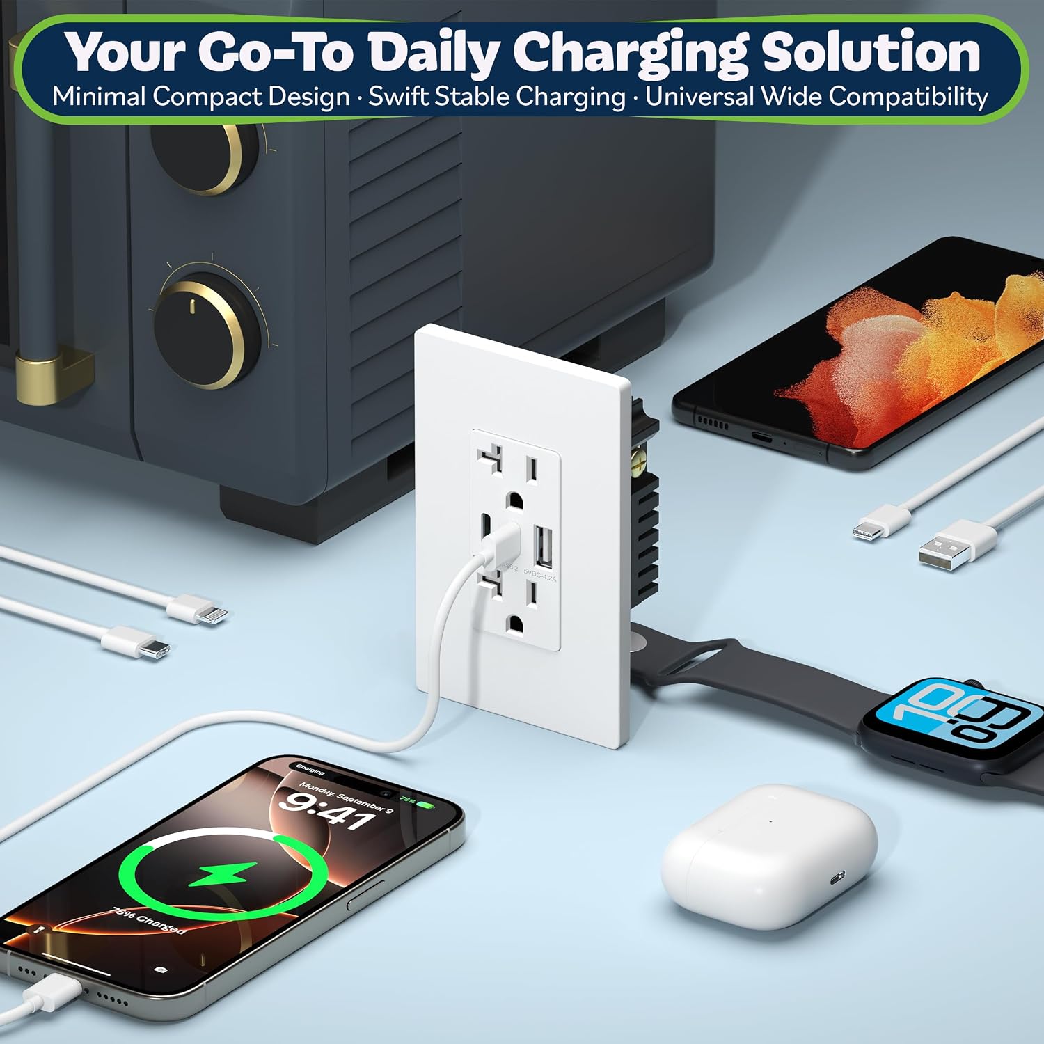 Thumbnail 6 de TOPGREENER TU22042AC2 21W USB Outlet