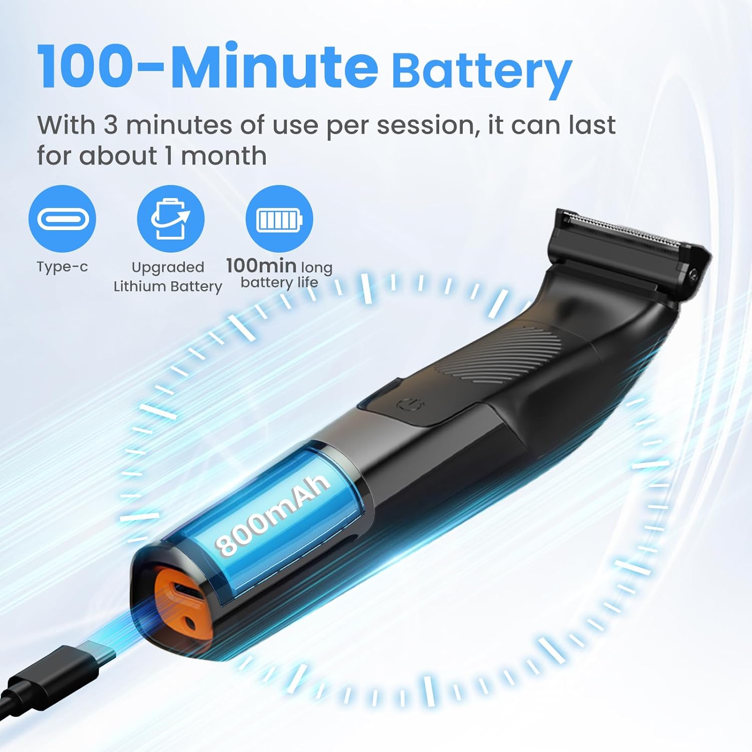 Thumbnail 5 de MAXGROOM 2-in-1 Manscape Body Hair Trimmer for Men (IPX6 Waterproof, 7000RPM, USB-C)