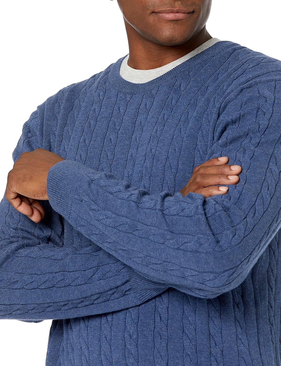 Thumbnail 2 de Amazon Essentials Herren Baumwoll-Pullover mit Rundhalsausschnitt und Zopfmuster – Normalpassform, 100% Baumwolle