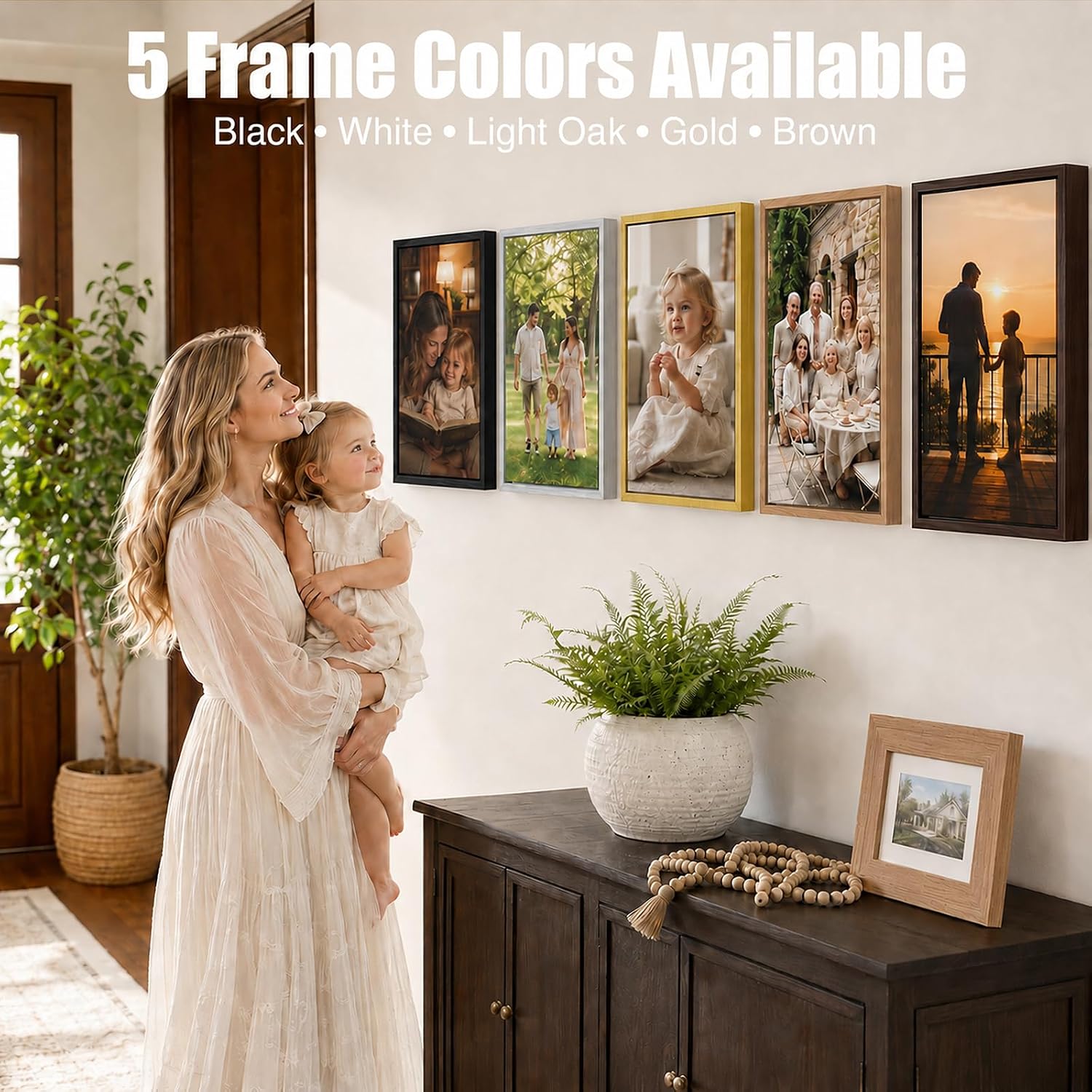 Detalle 1 de Sunwes 11 x 14 Canvas Floater Frame, Light Oak Wood-Look, 1–1.25-Inch Canvas