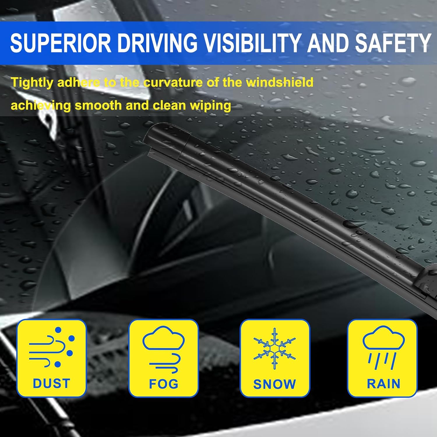 Detalle 1 de ANIKLUIM 22"+22" wiper blades 3‑pack