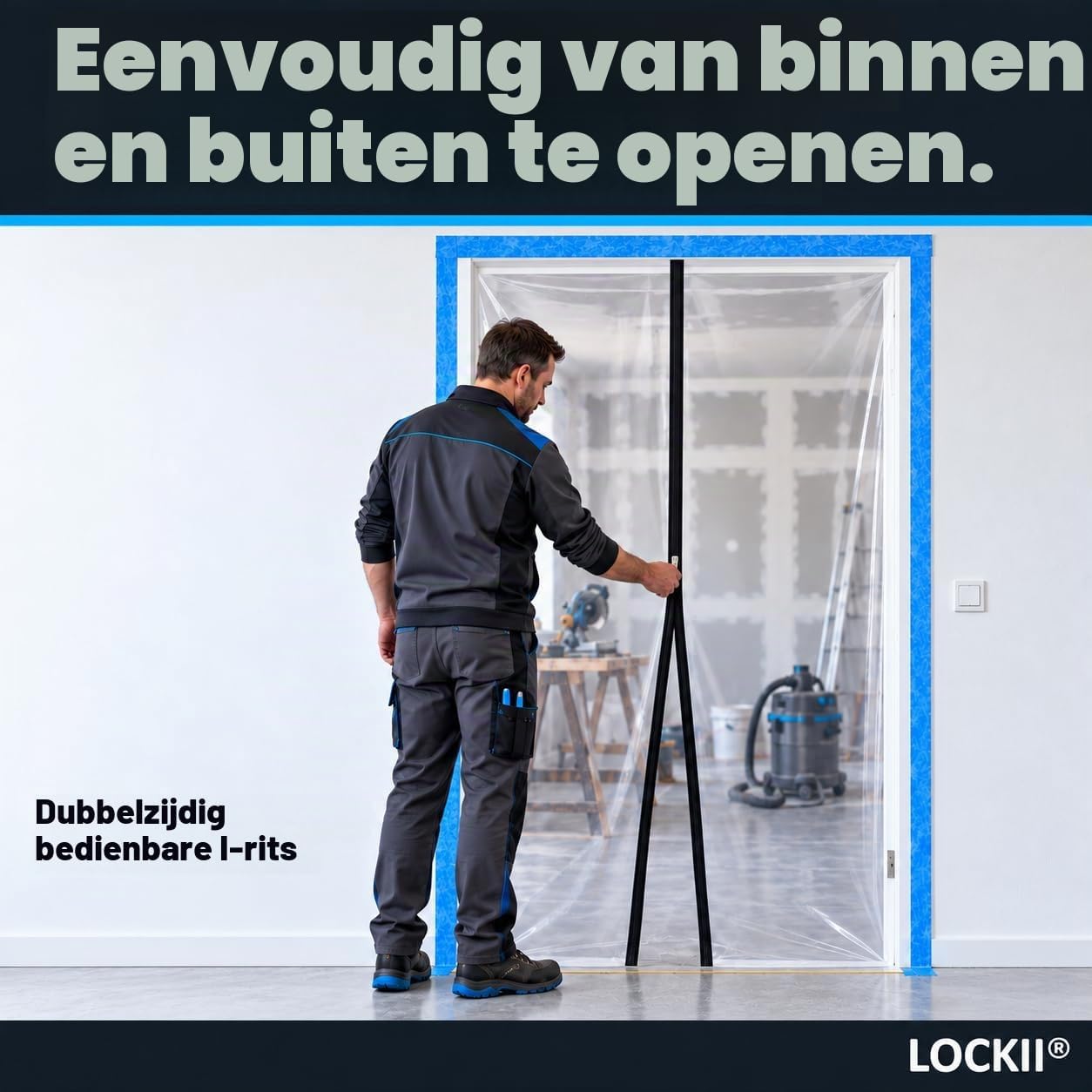 Detalle 1 de LOCKII Staubschutztür_I_2 STK stofwerende deuren met rits, 1,20 x 2,20 m