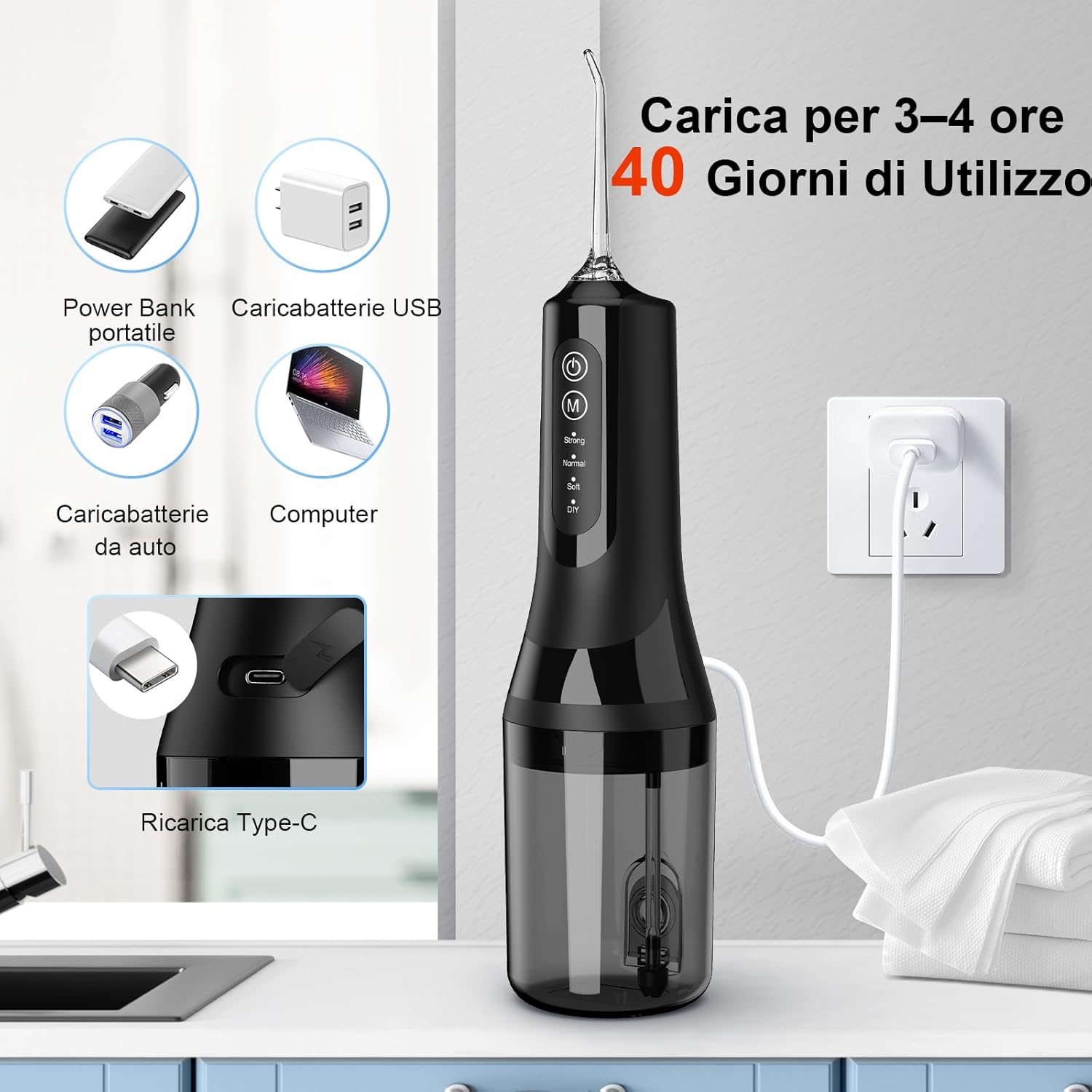 Thumbnail 4 de Idropulsore dentale portatile 2025, 260 ml impermeabile