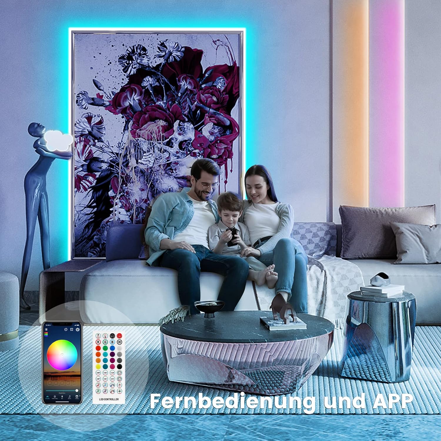 Detalle de VKH LED Strip 10 m RGB LED-Streifen für Zimmer 🎉