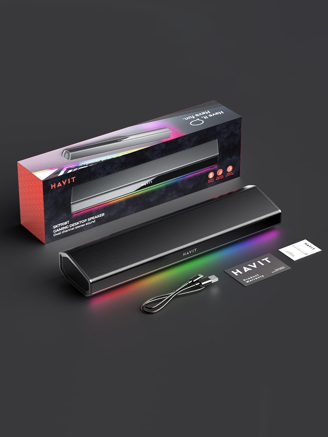 Thumbnail 6 de havit PC Speakers 20W Bluetooth V5.3 Soundbar with 3D Surround (USB-powered, RGB)