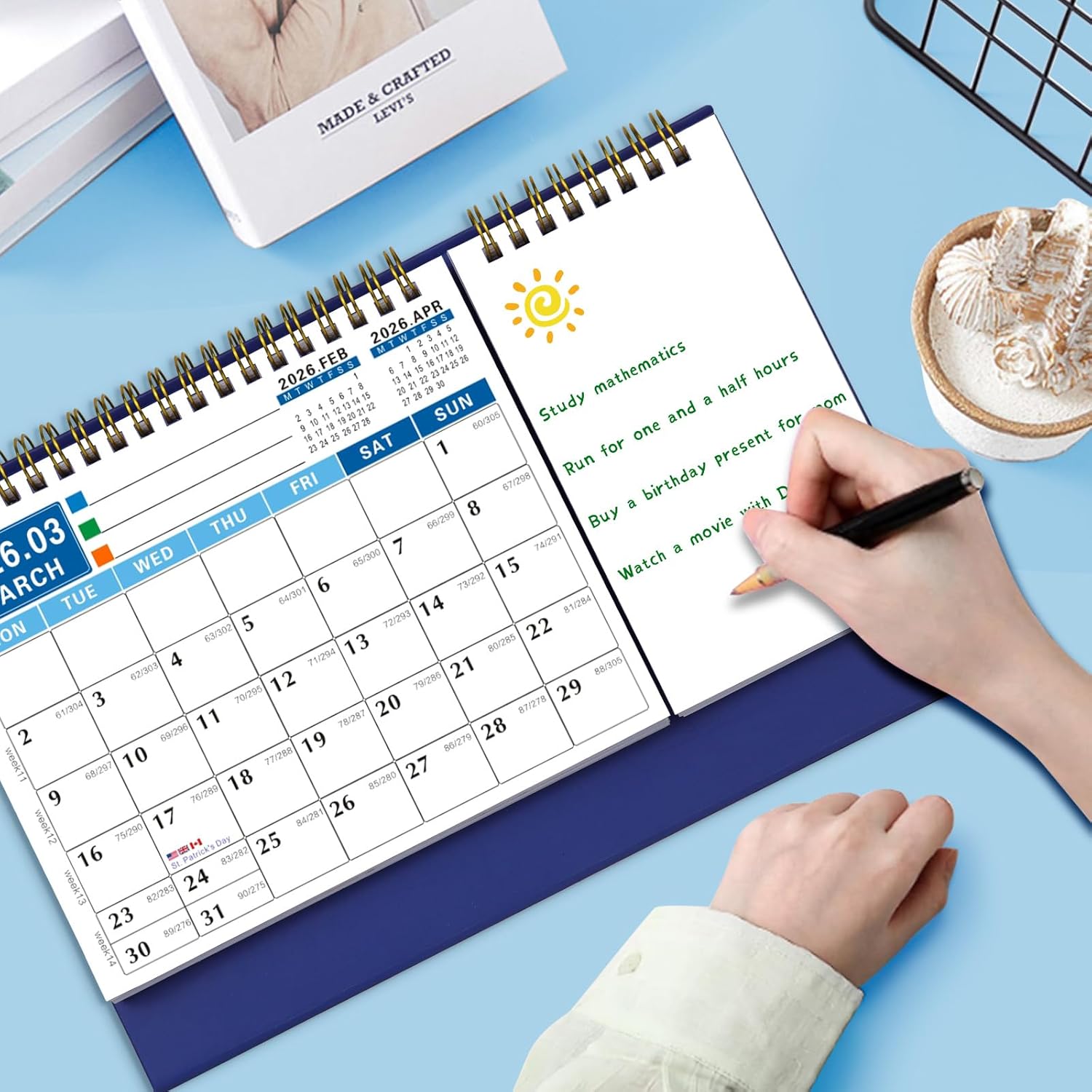 Thumbnail 3 de 2026–2028 Desktop Calendar for Home & Office 📅