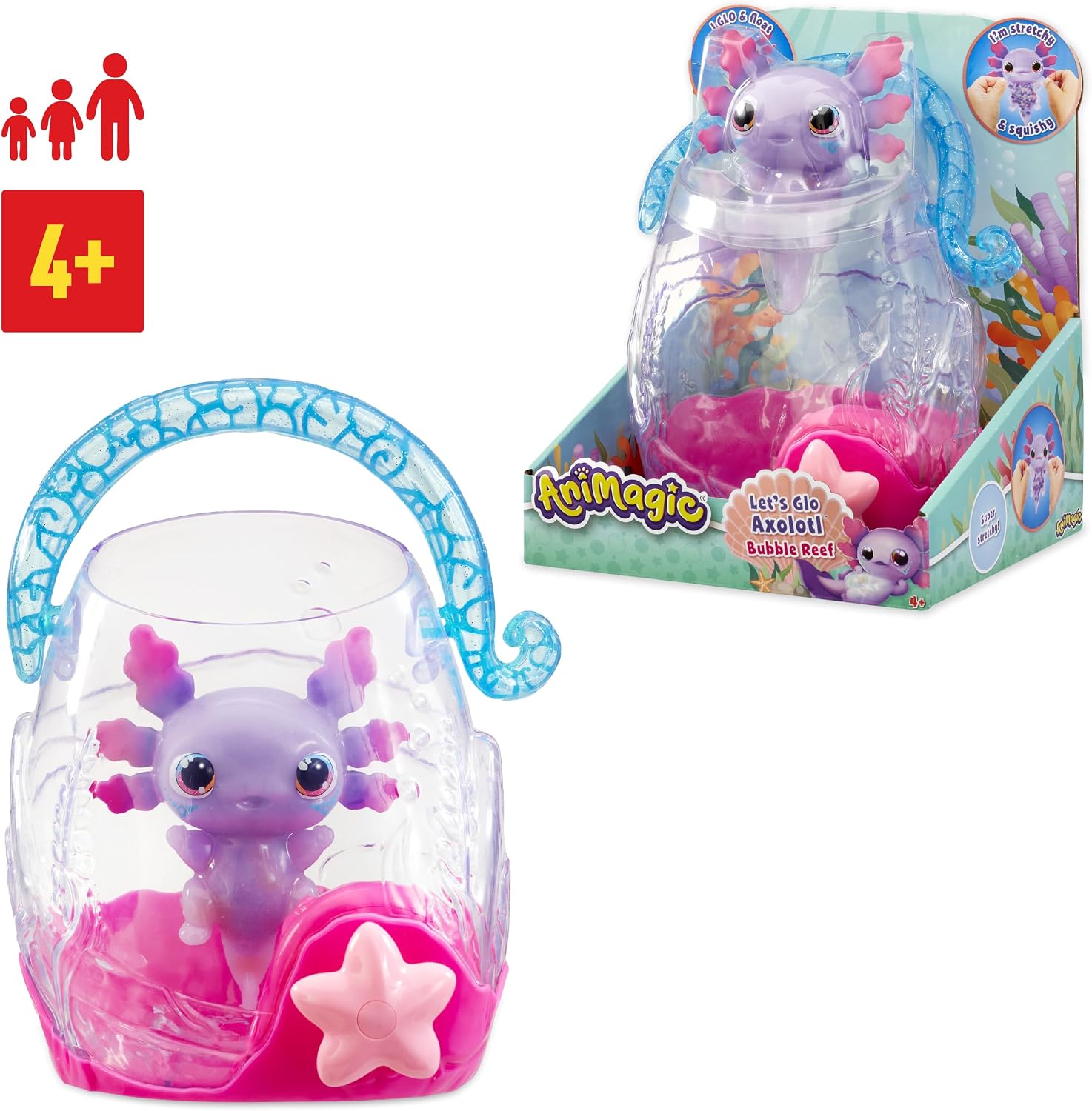 Detalle 2 de Animagic: Let's Glo Axolotl Bubble Reef – Portable Bubble Aquarium with Exclusive Purple Axolotl