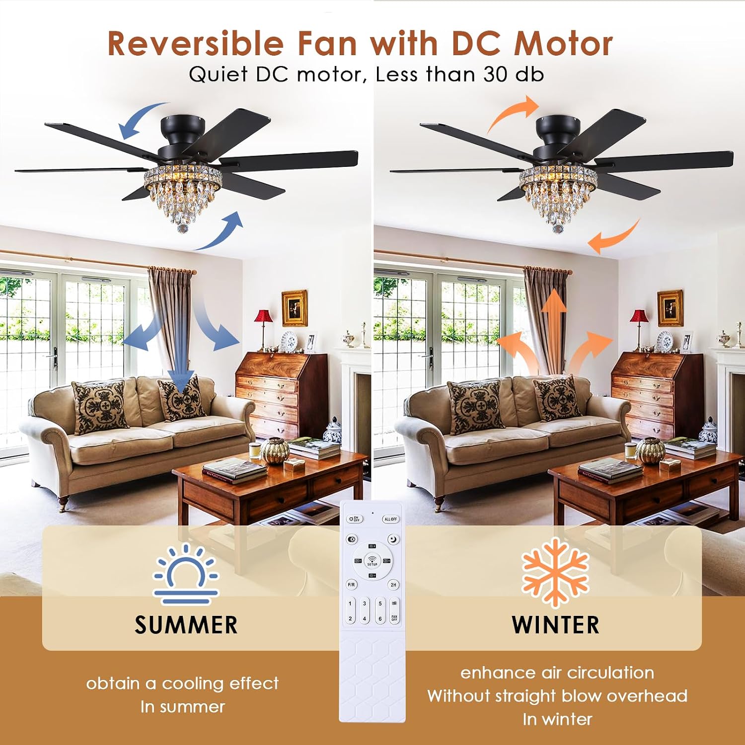 Detalle de Asyko Ceiling Fan 52-inch