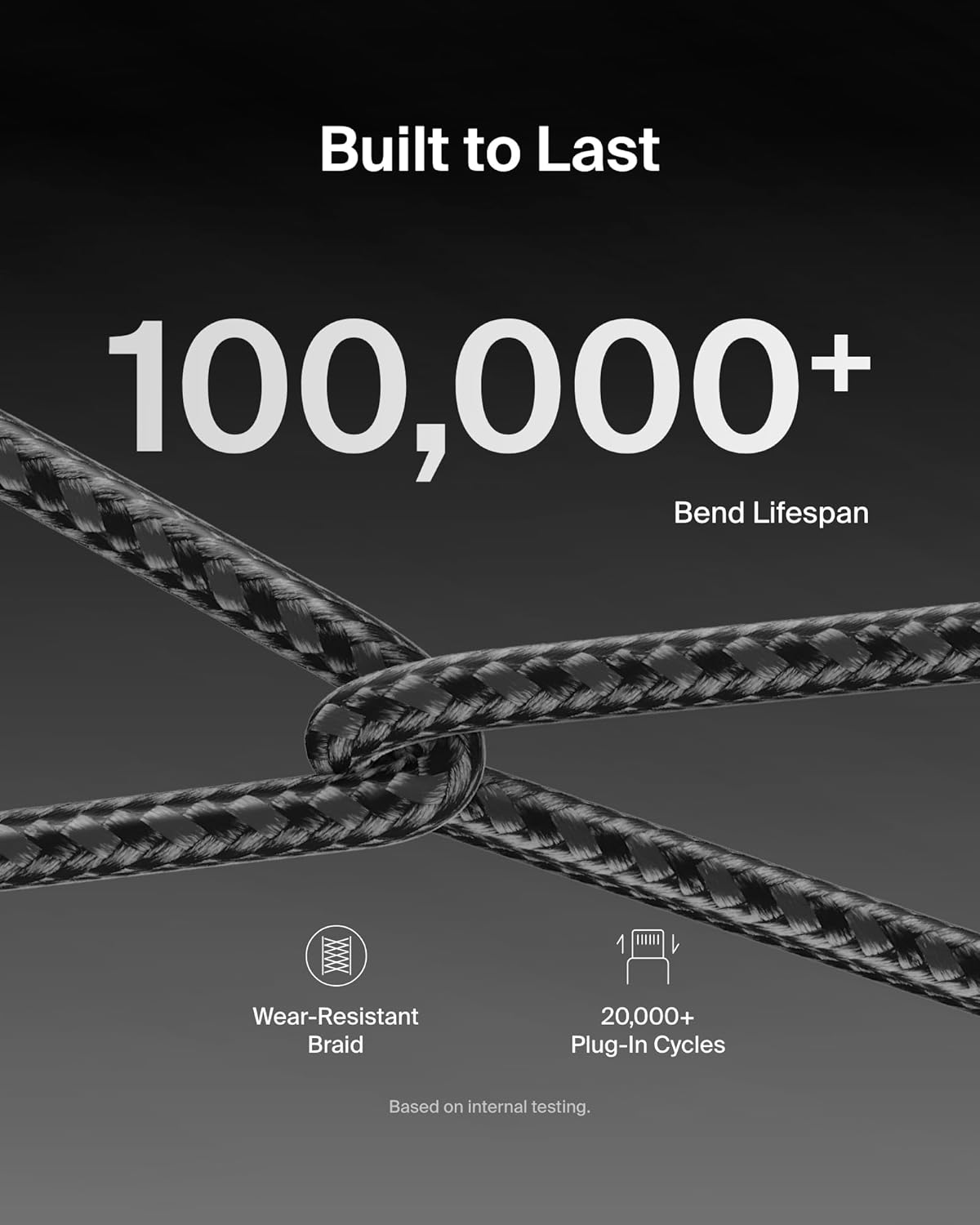 Detalle 2 de Belkin BoostCharge USB-C to USB-C Cable, 9.9 ft, 60W — Braided, Flexible, Black