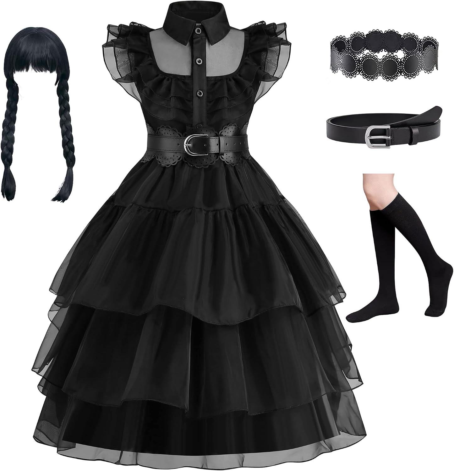 Detalle de Beejirm Wednessday Kids Dress 4-13 Years
