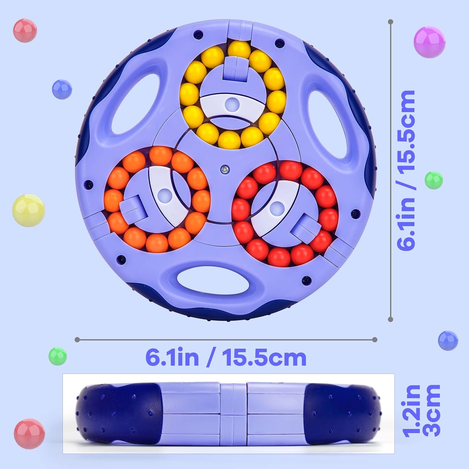 Detalle 1 de Kiss Baby Spielzeug Junge – obrotowa kostka logiczna Magic Bean, 72 koraliki
