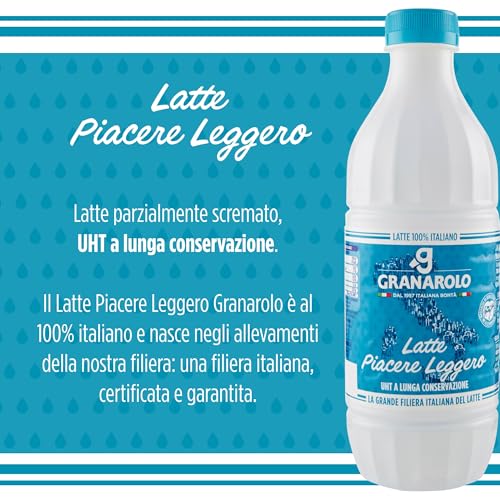 Detalle de Granarolo Latte Parzialmente Scremato 1 L -: 6 Confezioni di Latte 100% Italiano, UHT a Lunga Conservazione