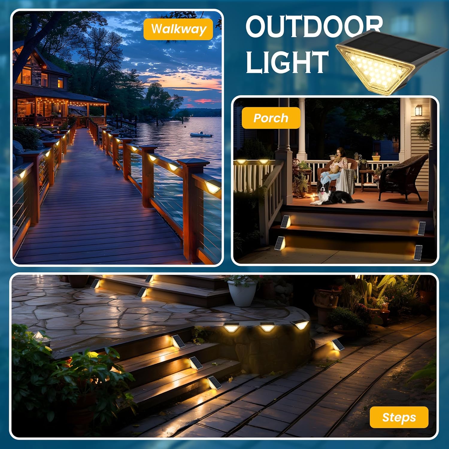 Thumbnail 3 de Solpex 6 Pack Solar Step Lights: Waterproof LED Deck and Garden Path Lighting