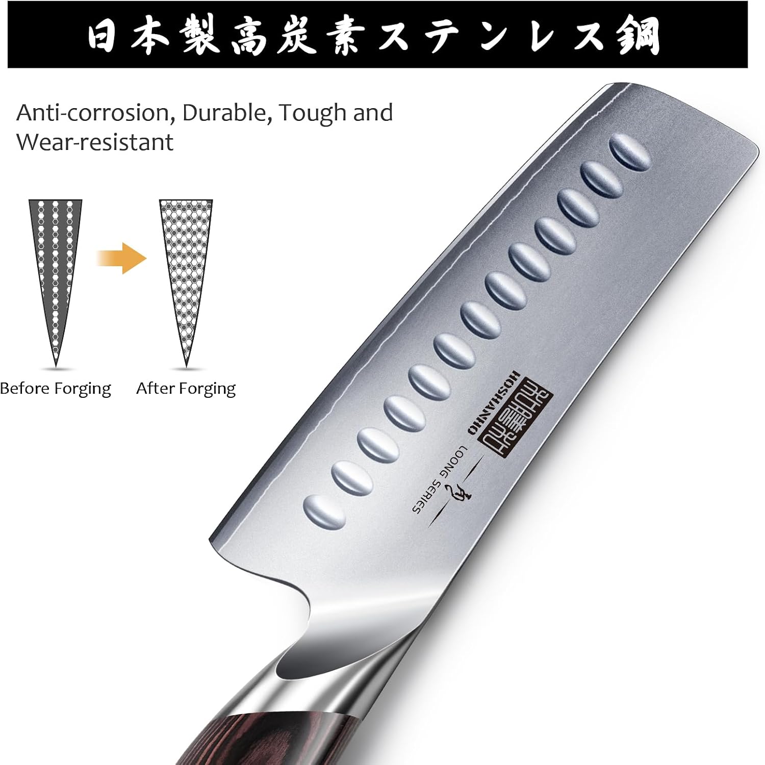 Detalle de HOSHANHO Nakiri Knife 7-Inch