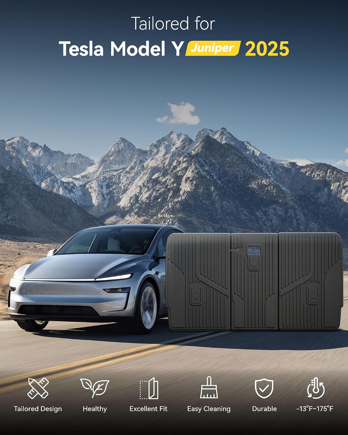 Thumbnail 1 de 3W Rear Seat Back Cover for Tesla Model Y (2025–2026) Juniper Premium – Thorex All Weather Dog Friendly Full Coverage