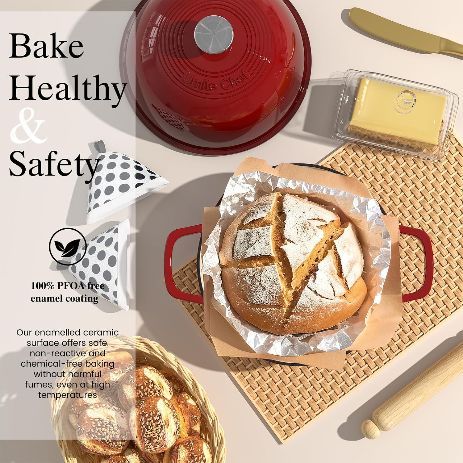 Thumbnail 1 de Umite Chef Enamelled Cast Iron Dutch Oven 6QT